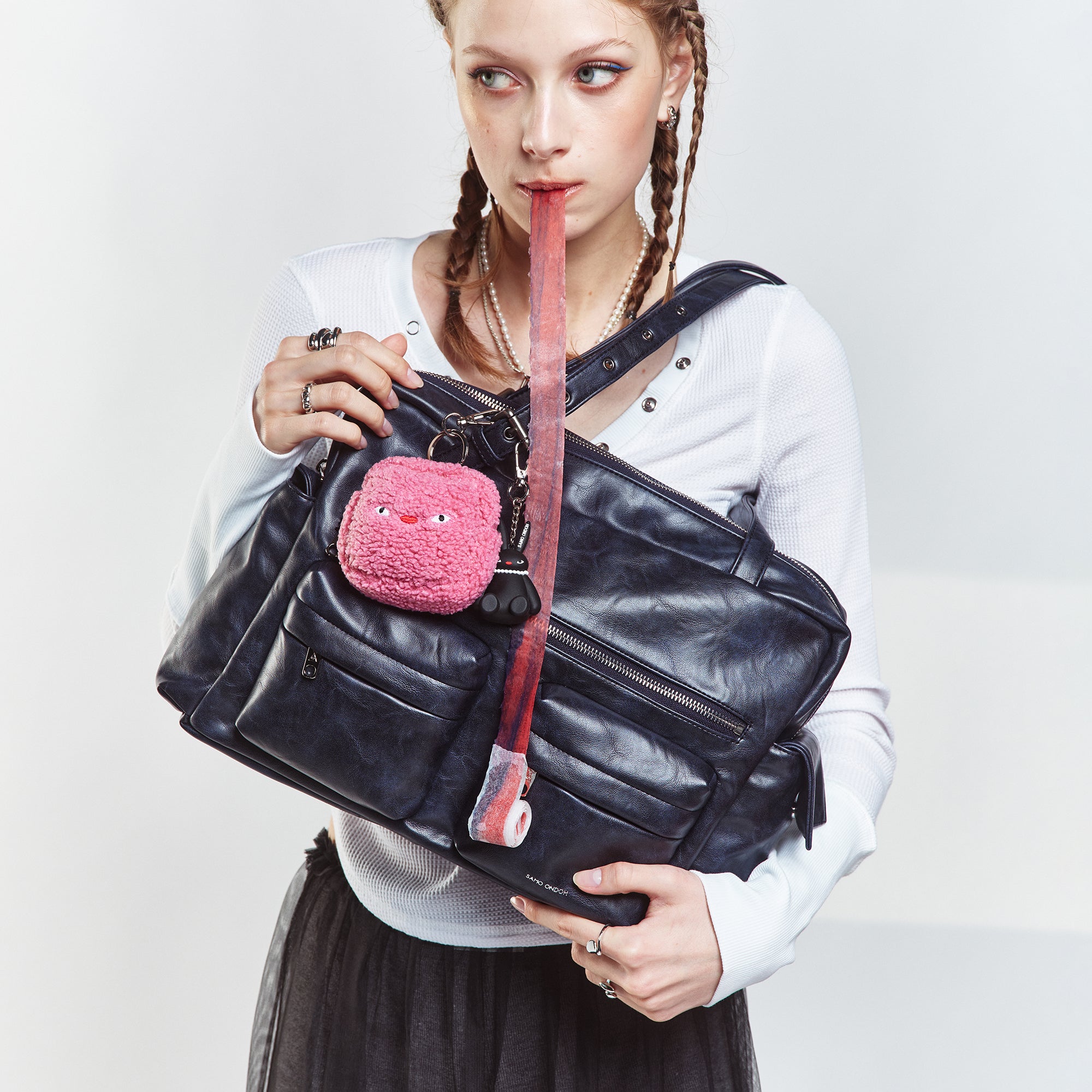 pocket utility bag L baked navy