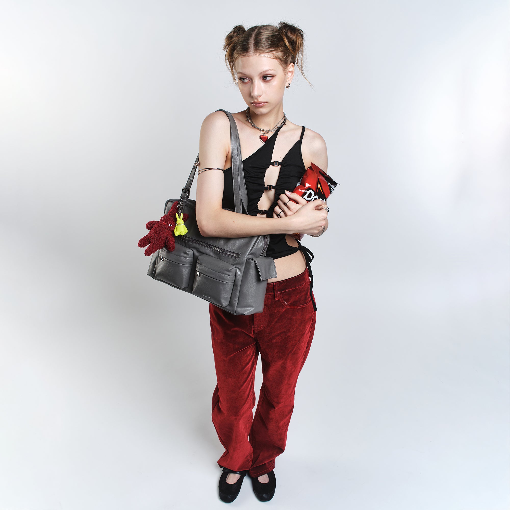 pocket utility bag L goat gray