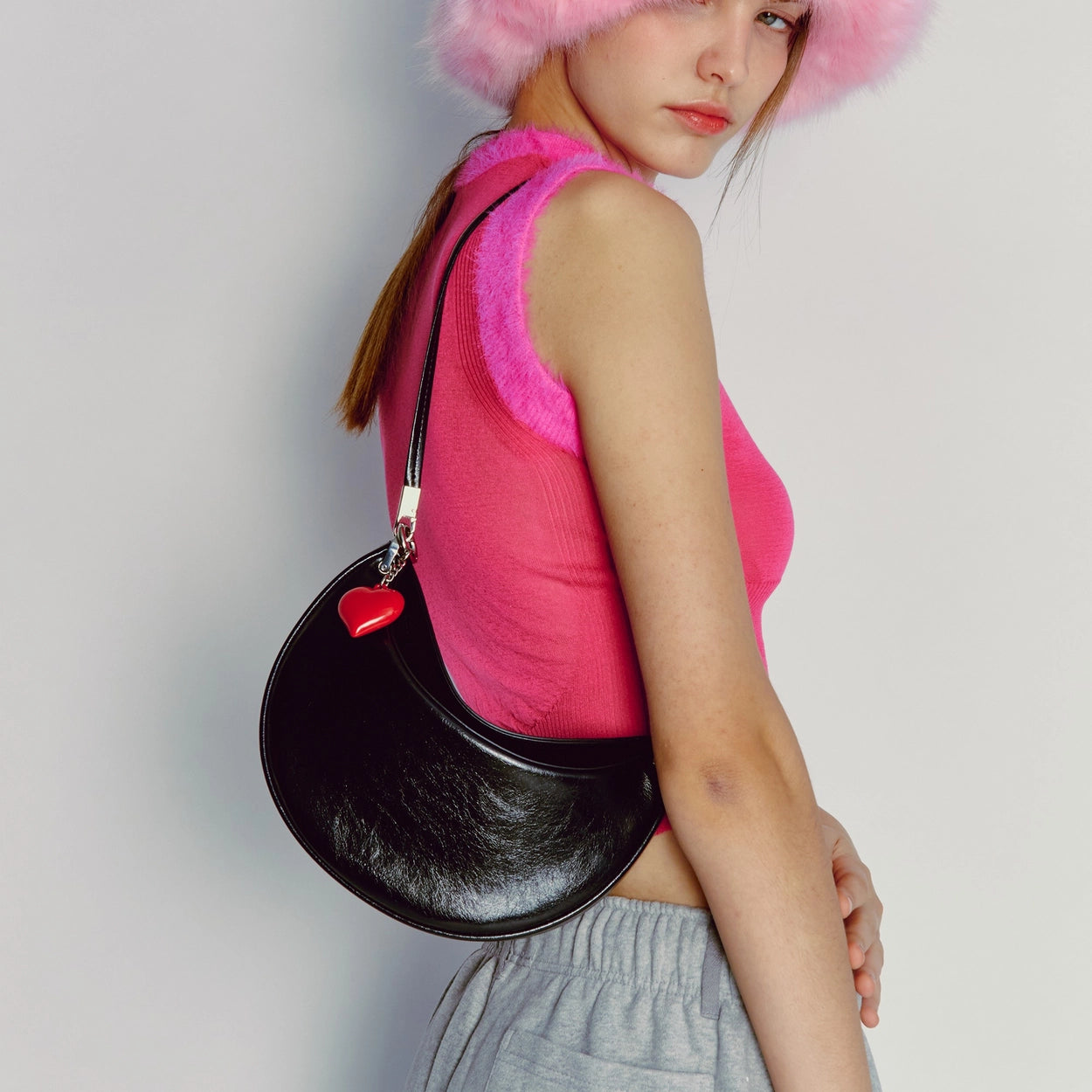 apple bag S crinkle black