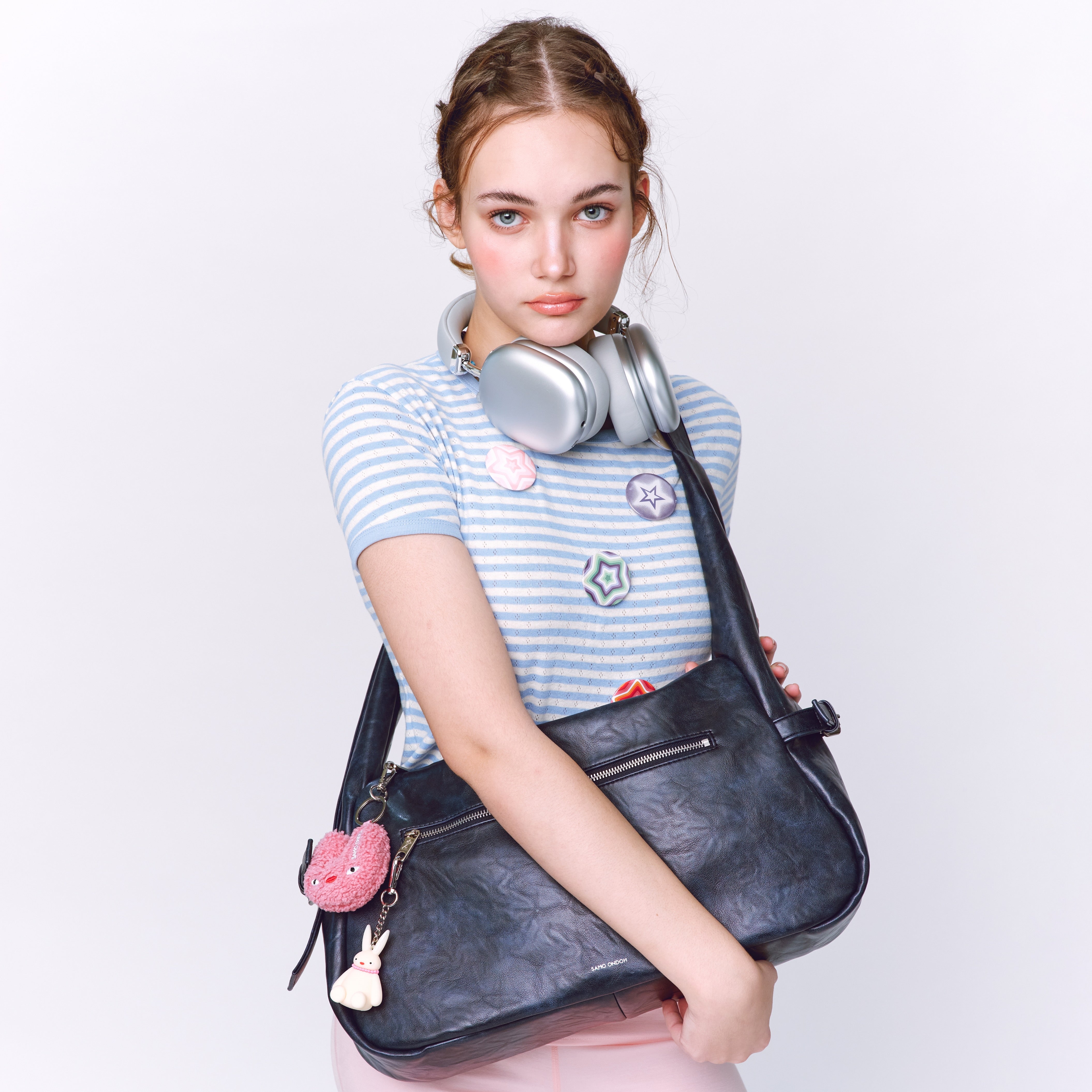 atta bag L baked navy