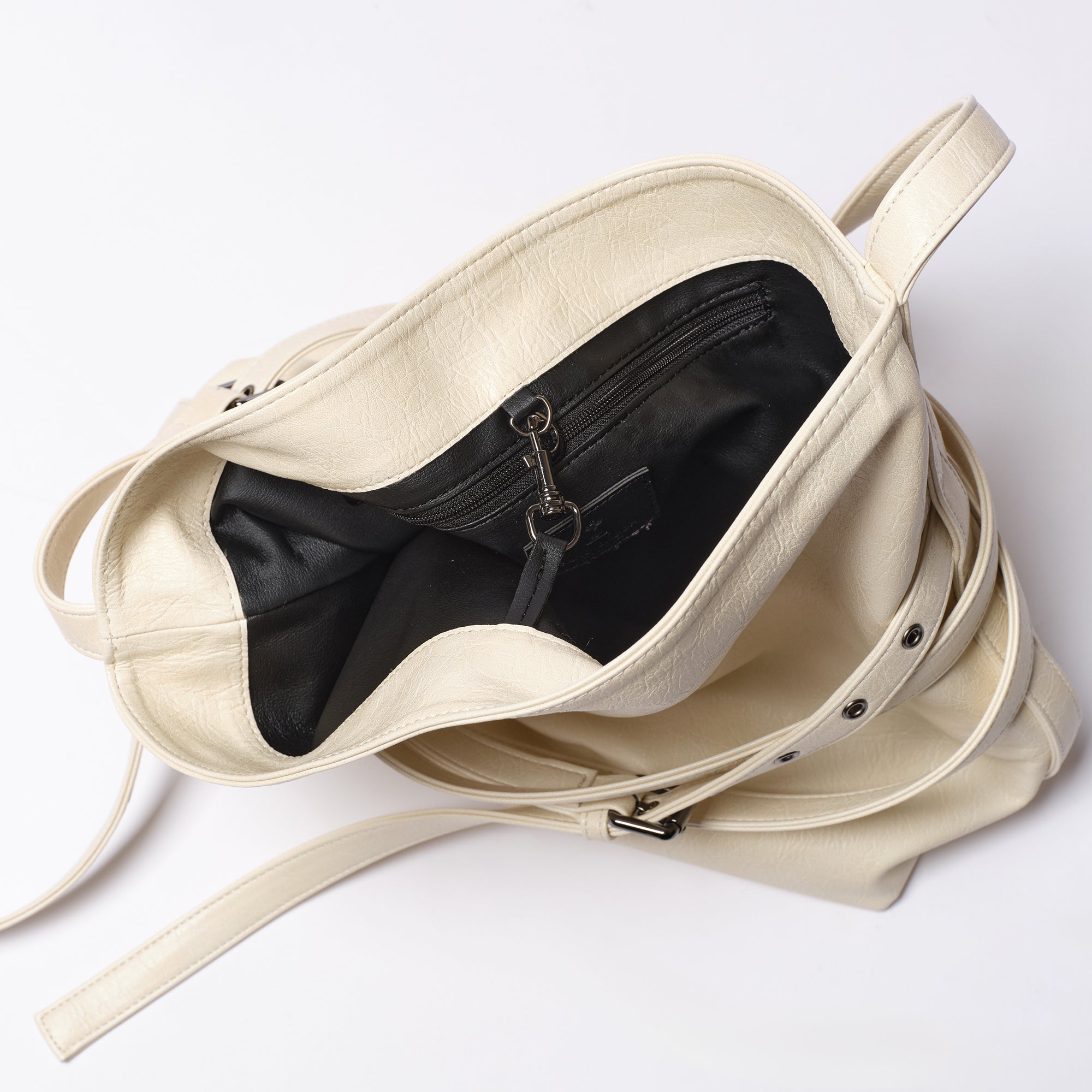 belt bucket bag M savage cream
