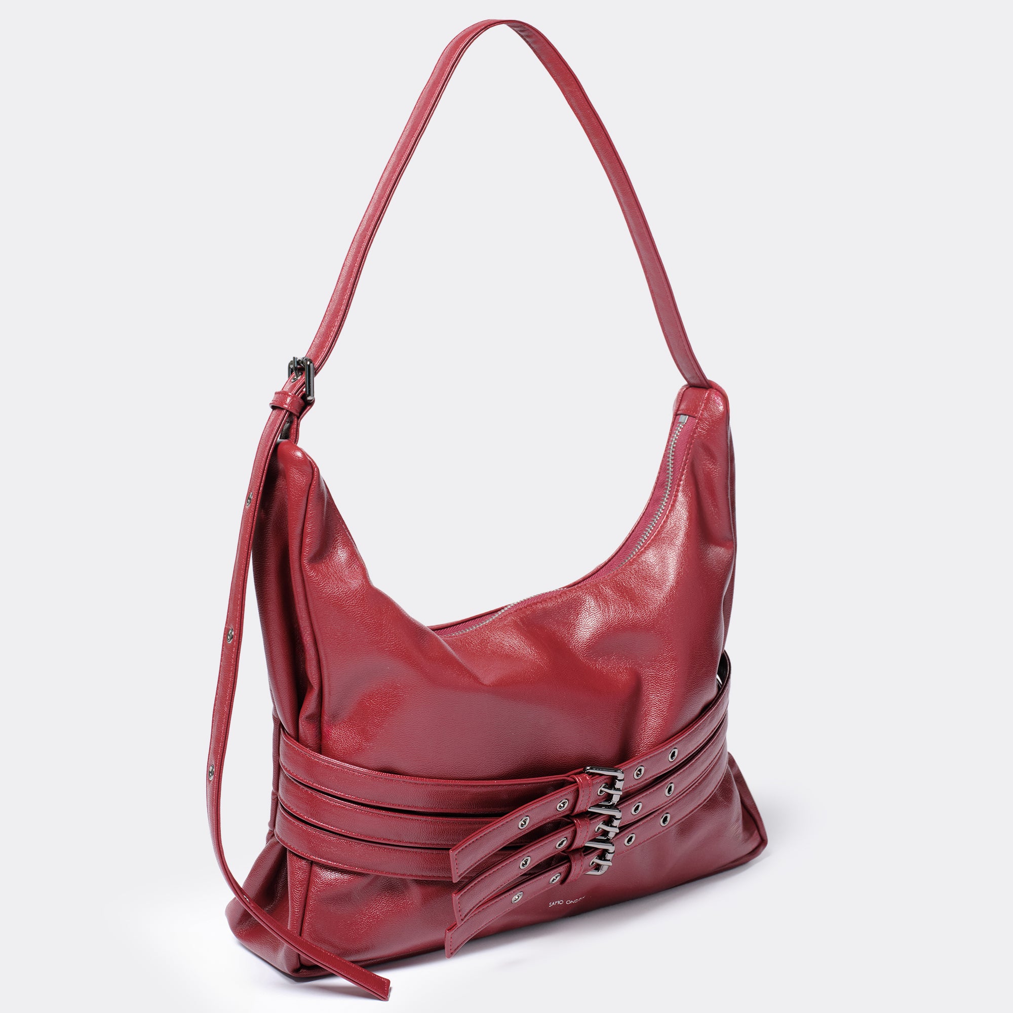 trio belt mug bag L goat red