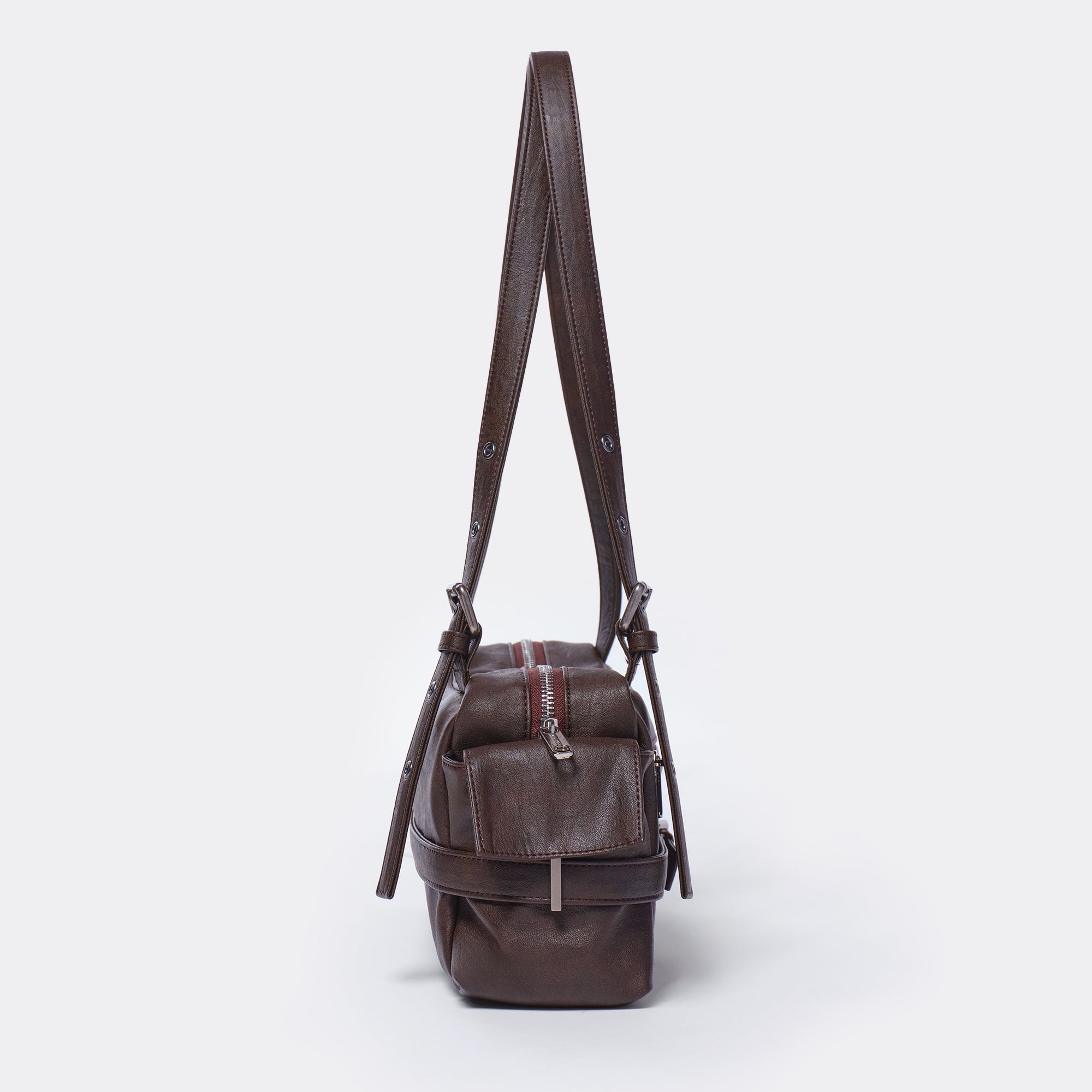belt utility bag M brushed chocolate