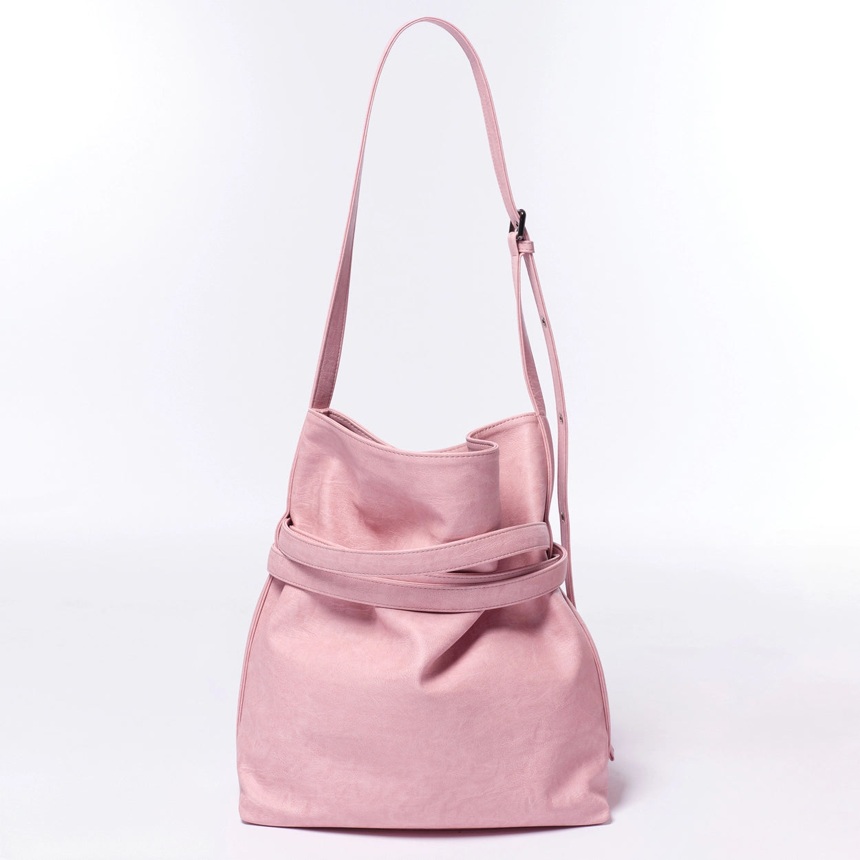 belt bucket bag M brushed pink