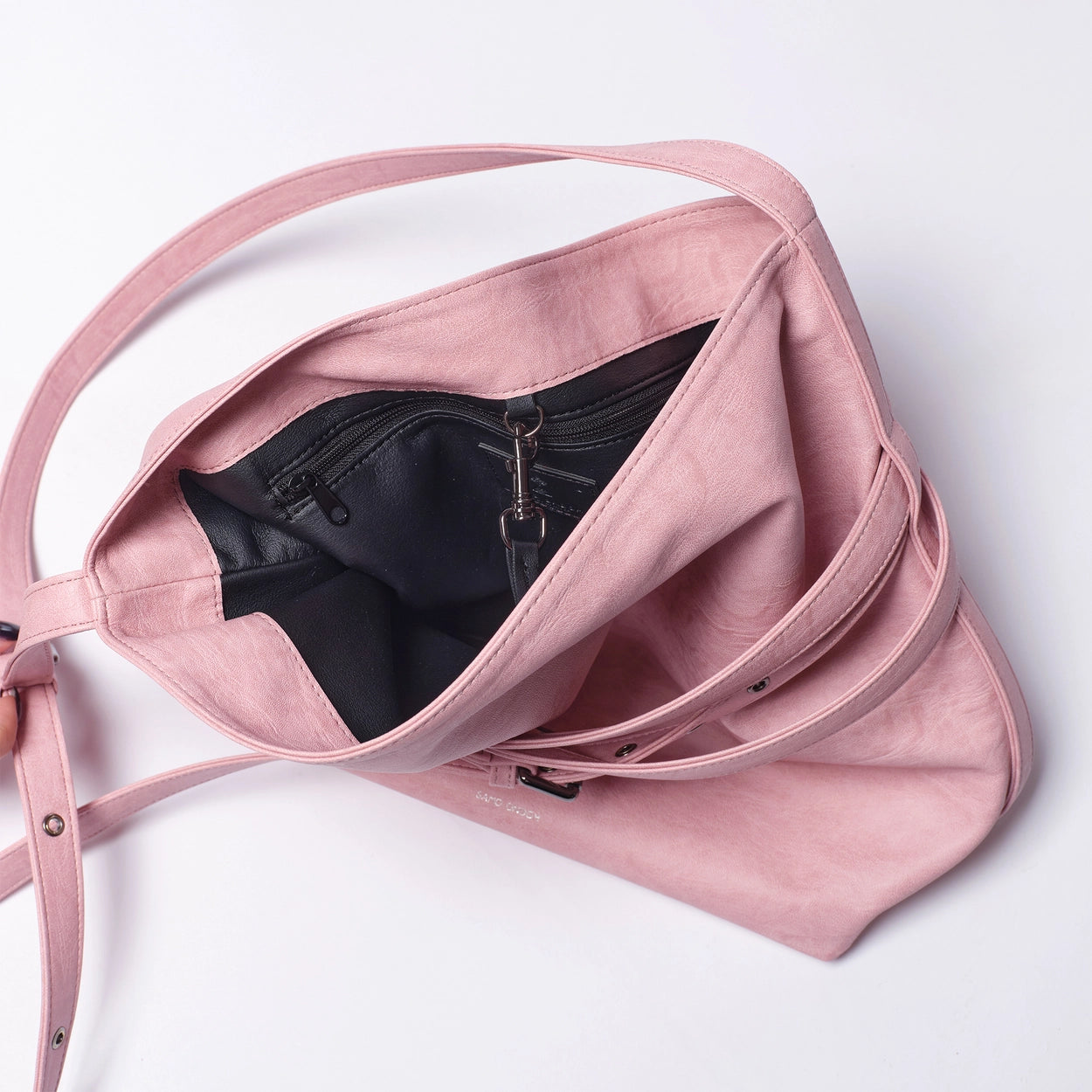 belt bucket bag M brushed pink