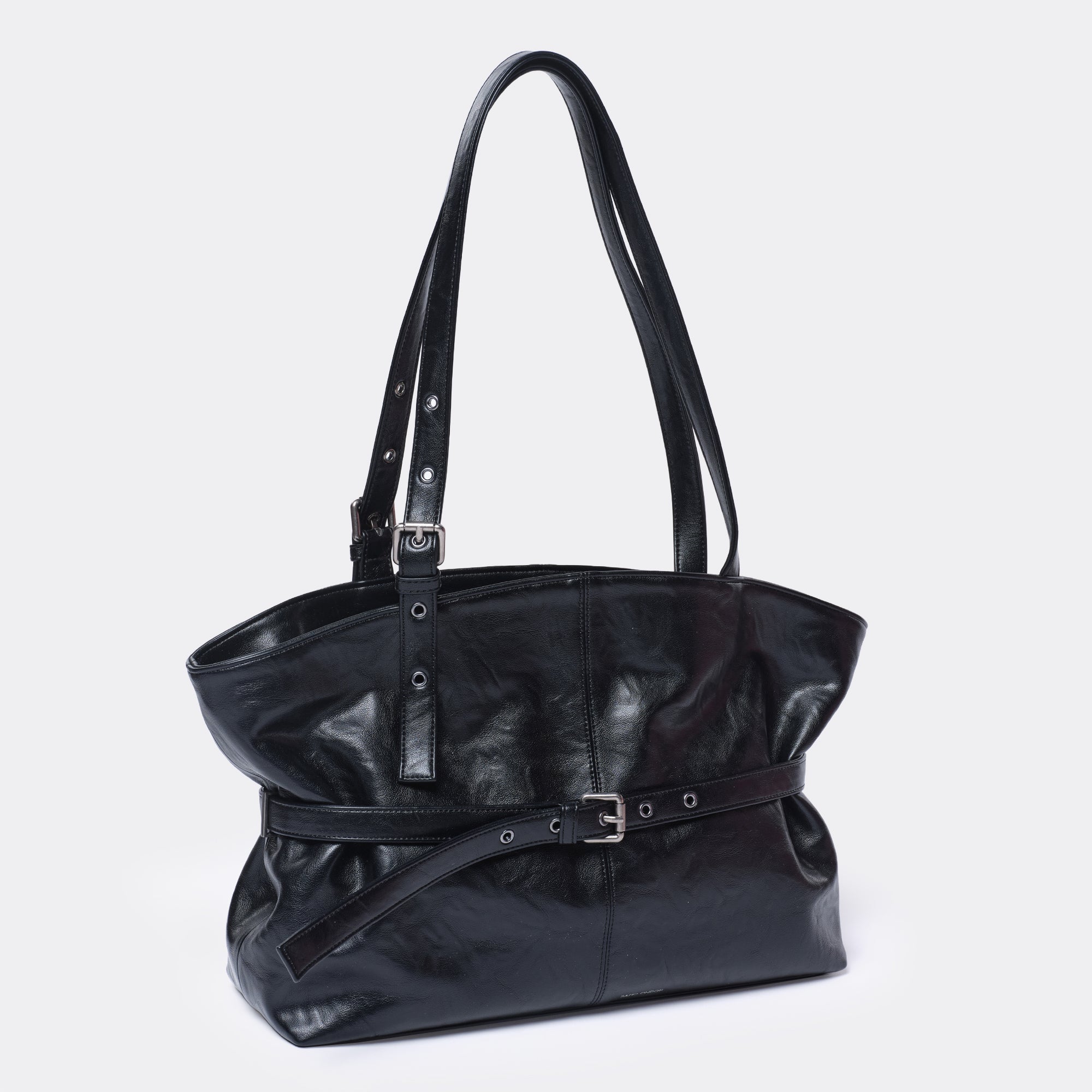 le belt bag L baked black