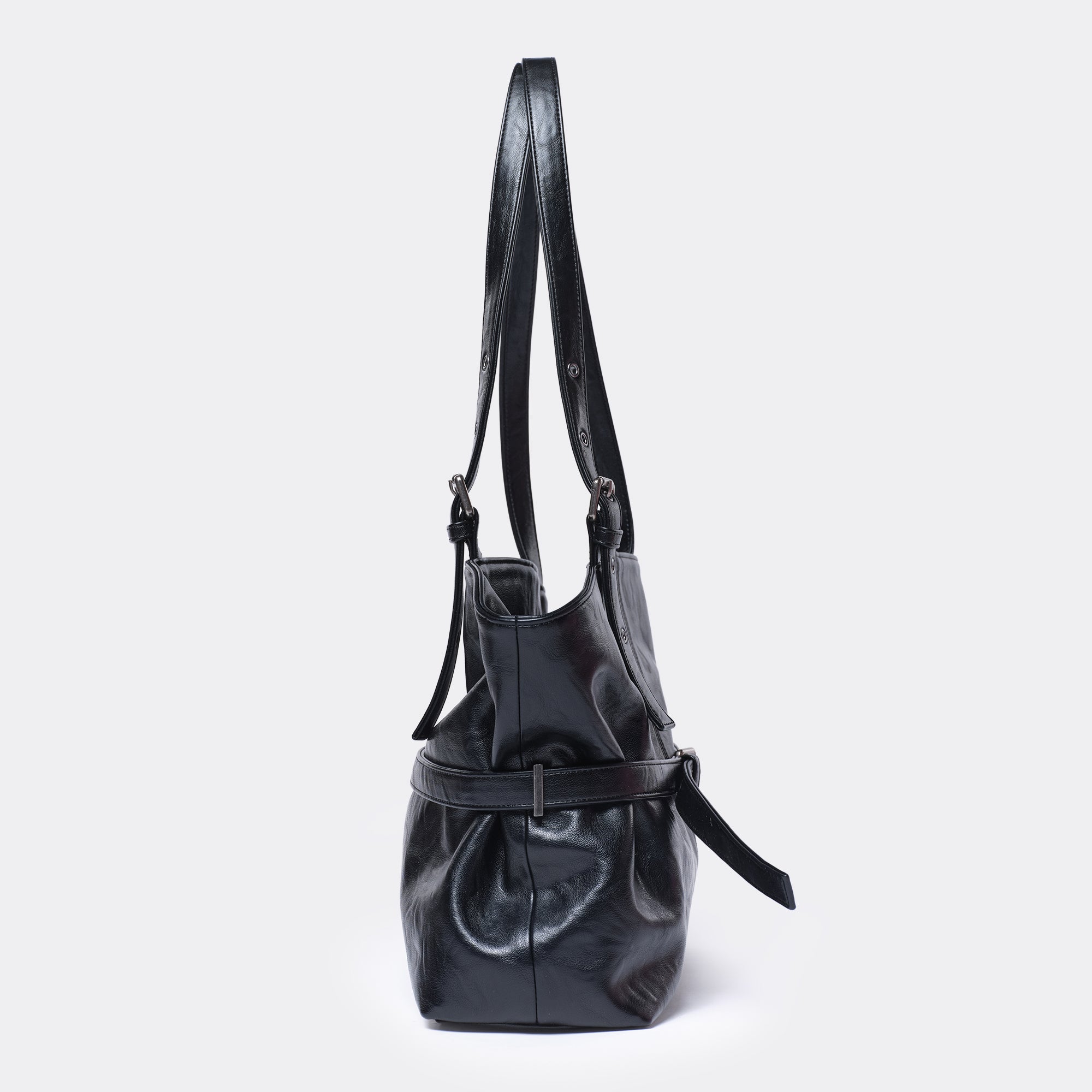 le belt bag L baked black