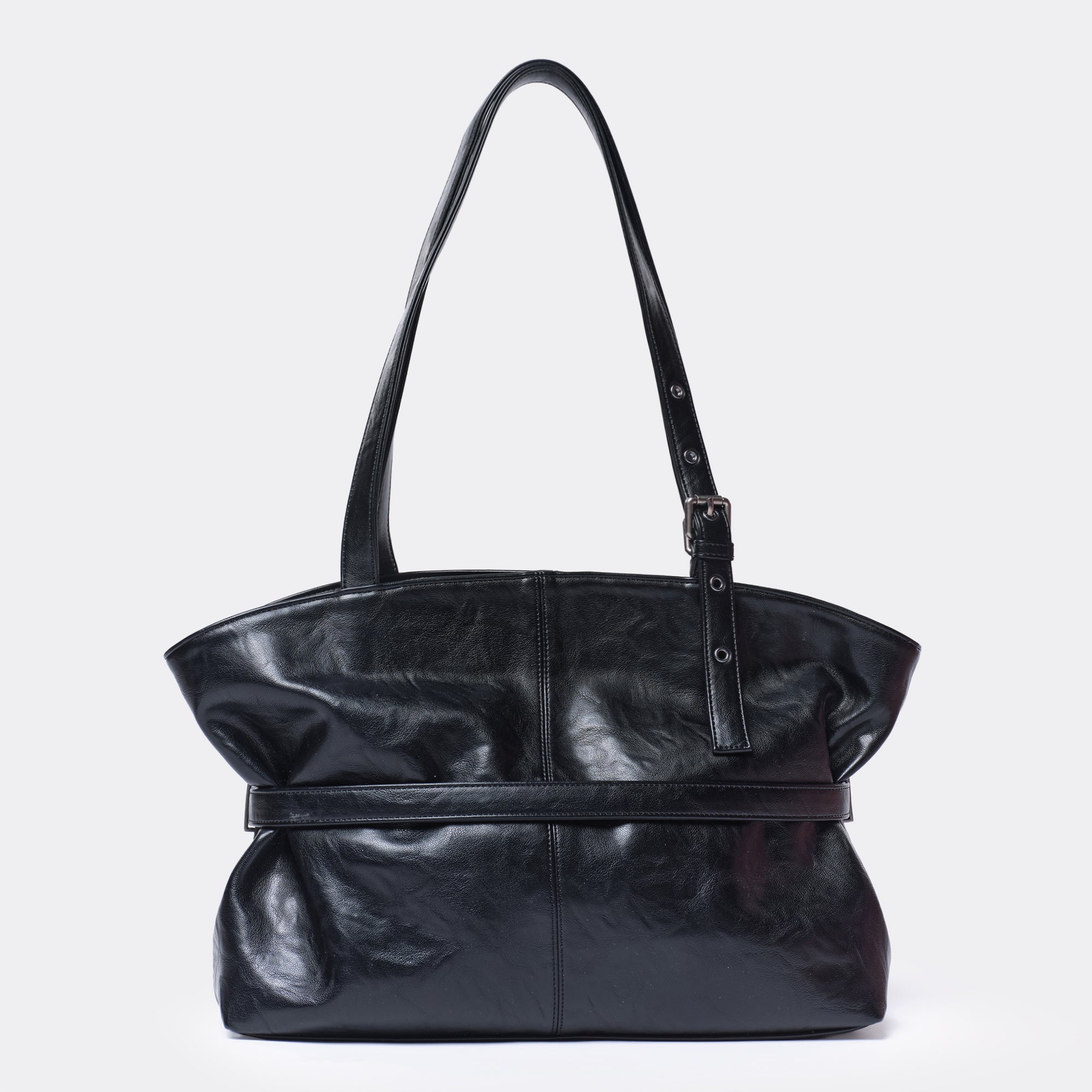 le belt bag L baked black