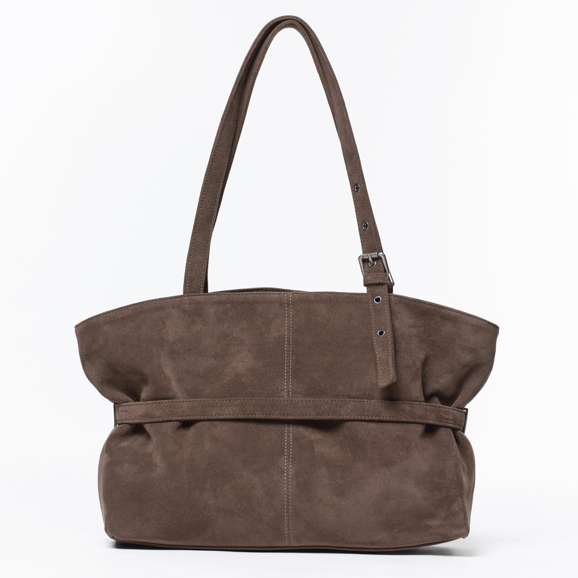 le belt bag L suede khaki gray