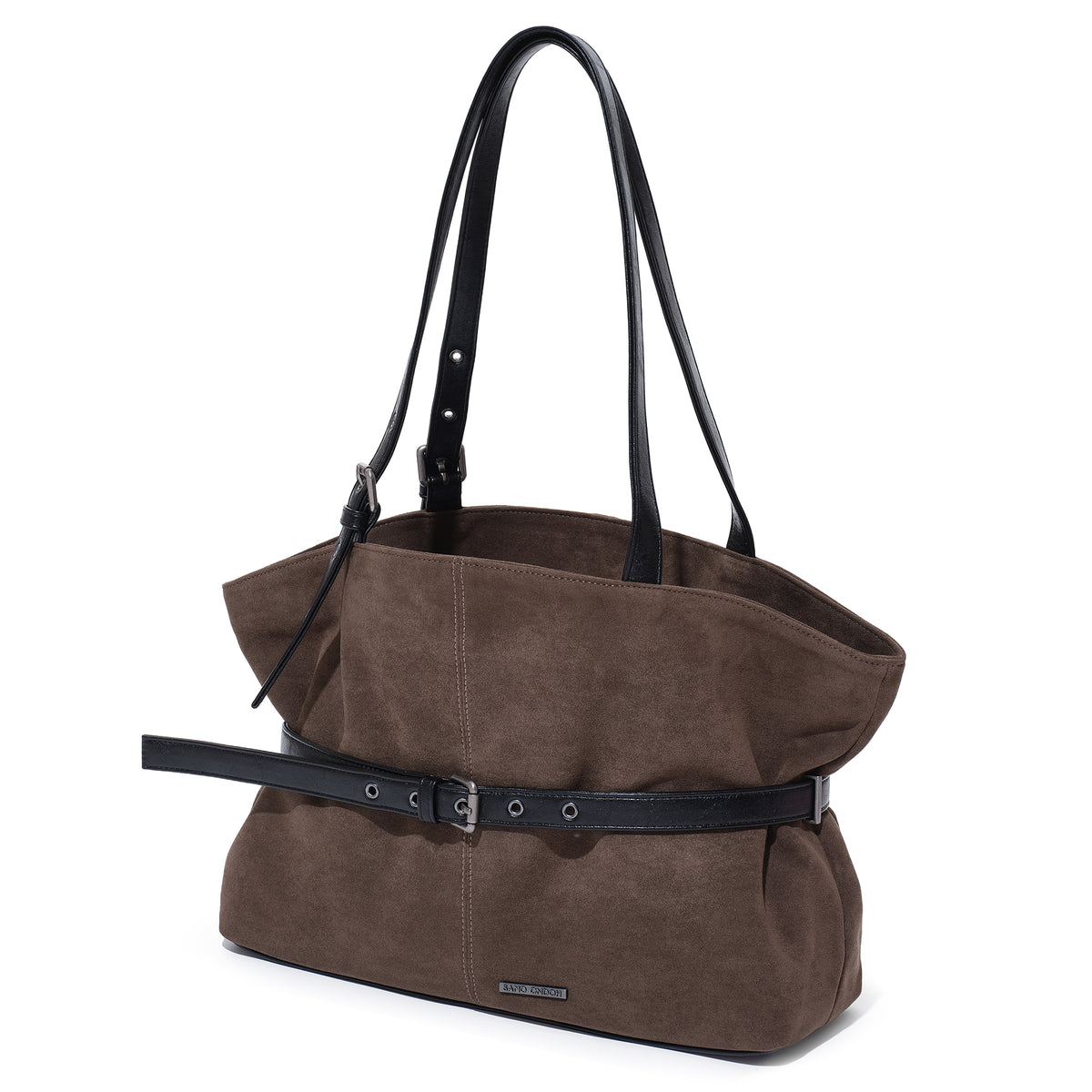 (re-designed) le belt bag L suede khakigray