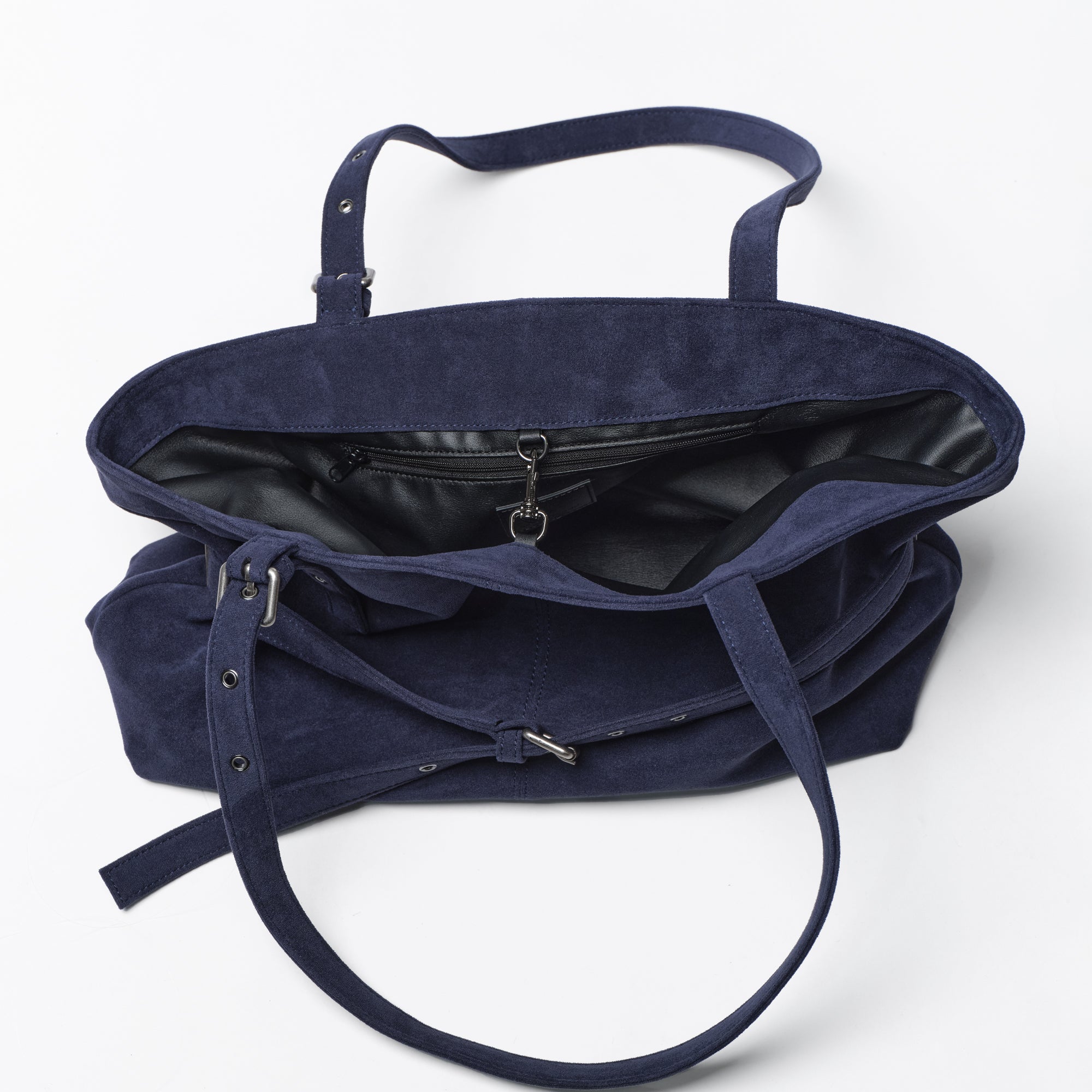 le belt bag L suede navy