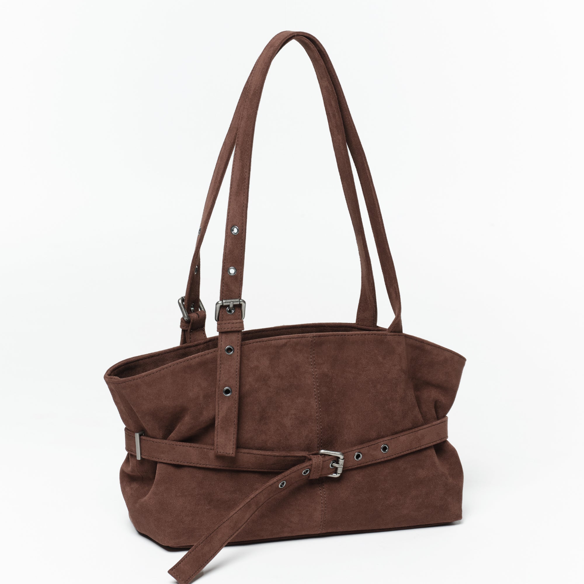le belt bag M suede brown