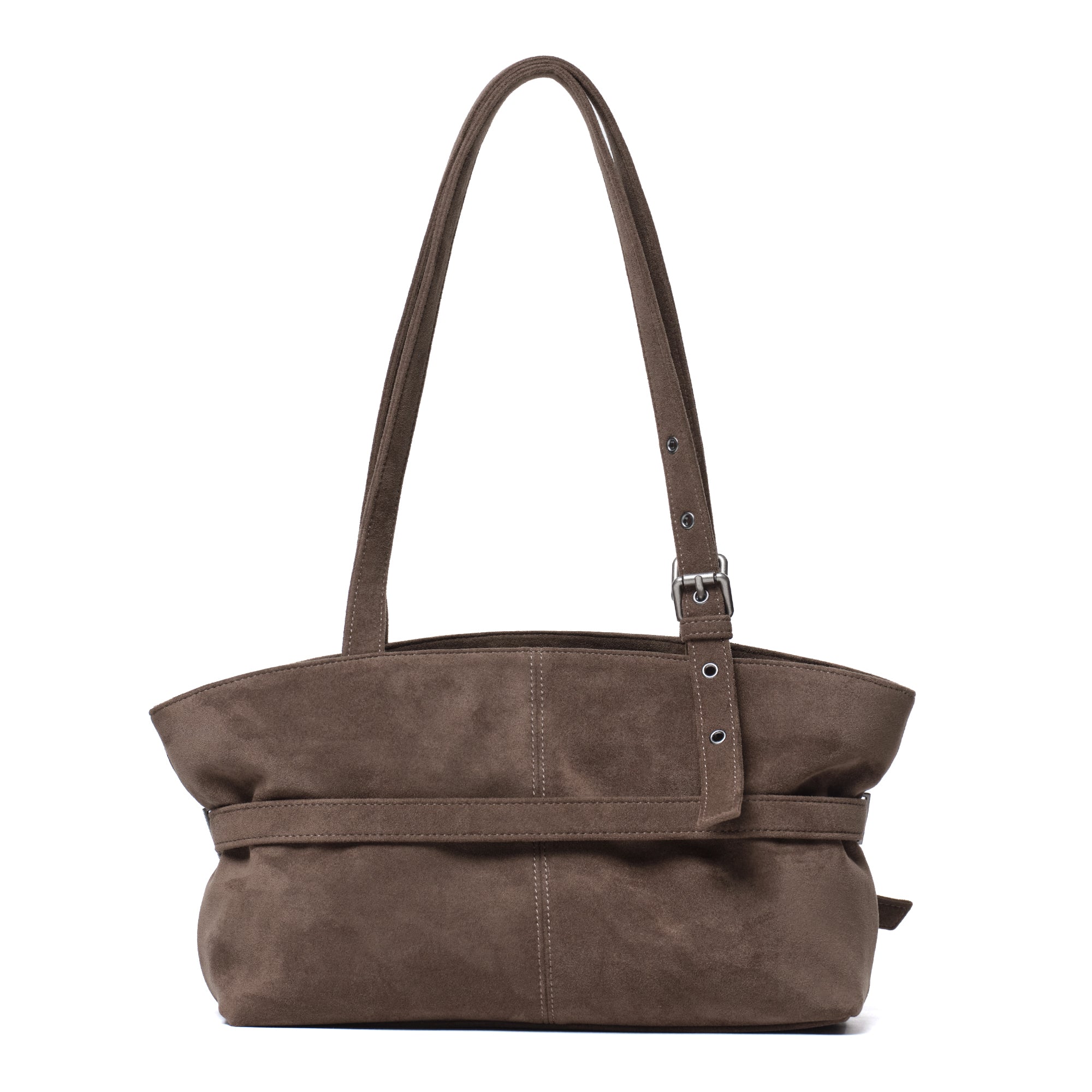 le belt bag M suede khaki gray