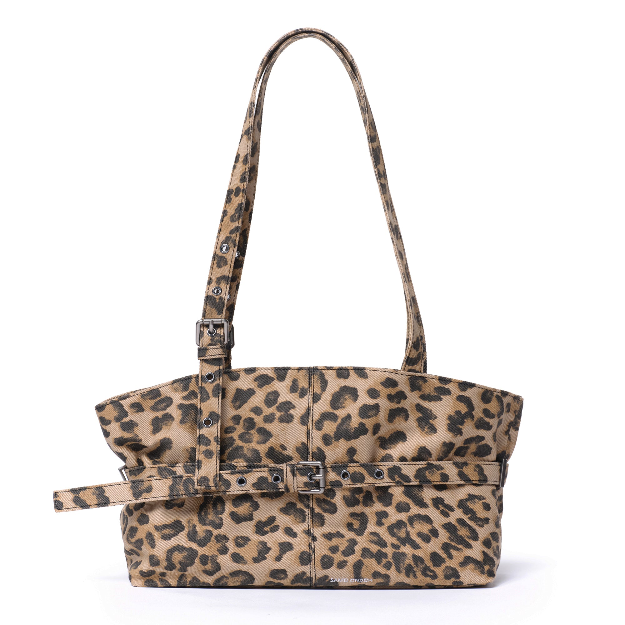 le belt bag M denim leopard