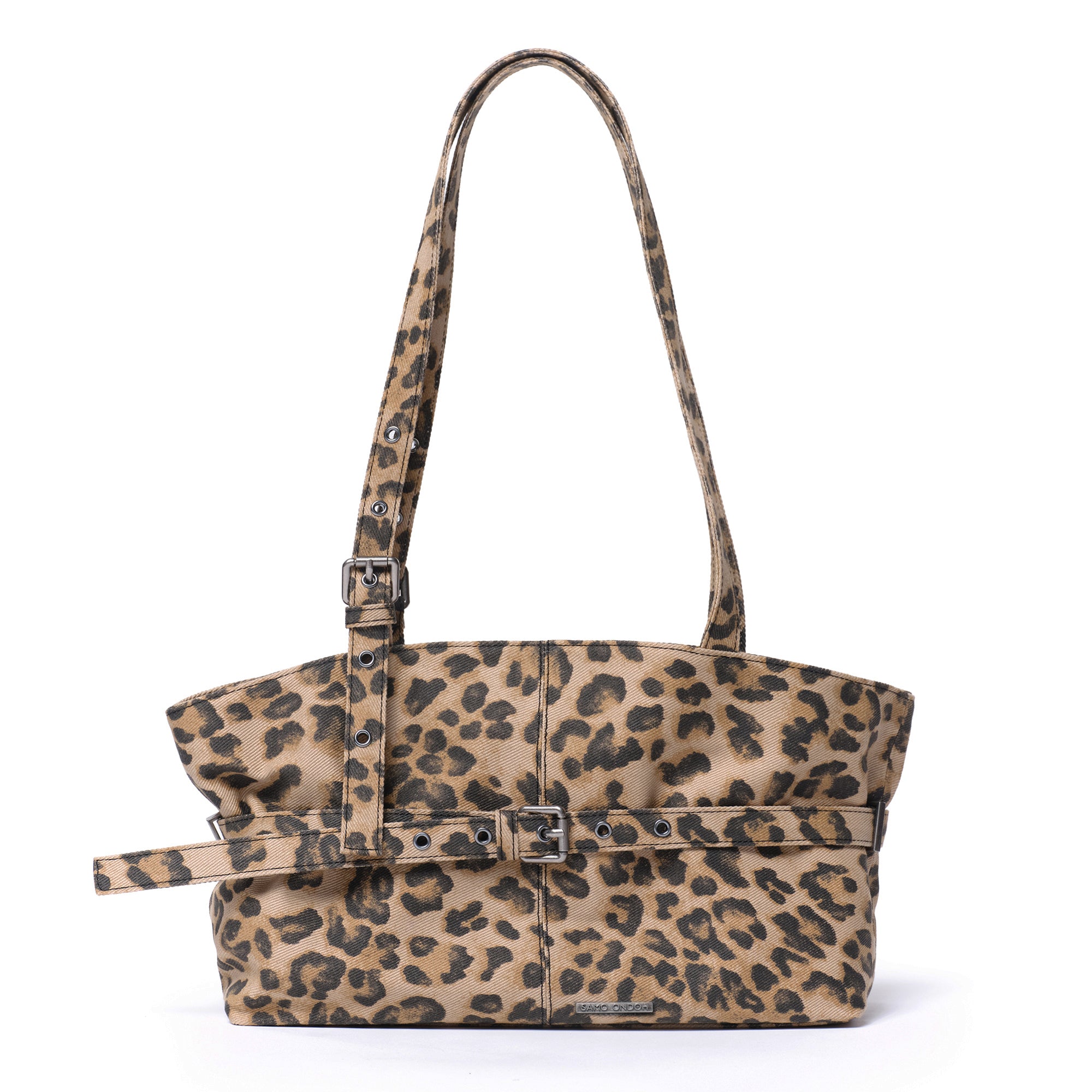 le belt bag M denim leopard
