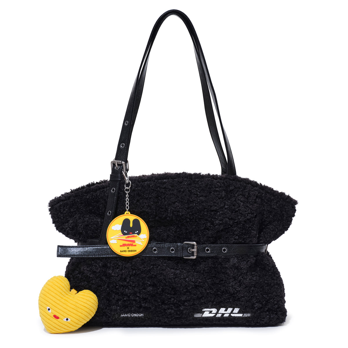 le belt bag L eco shearling DHL black