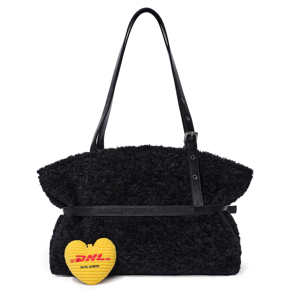 le belt bag L eco shearling DHL black