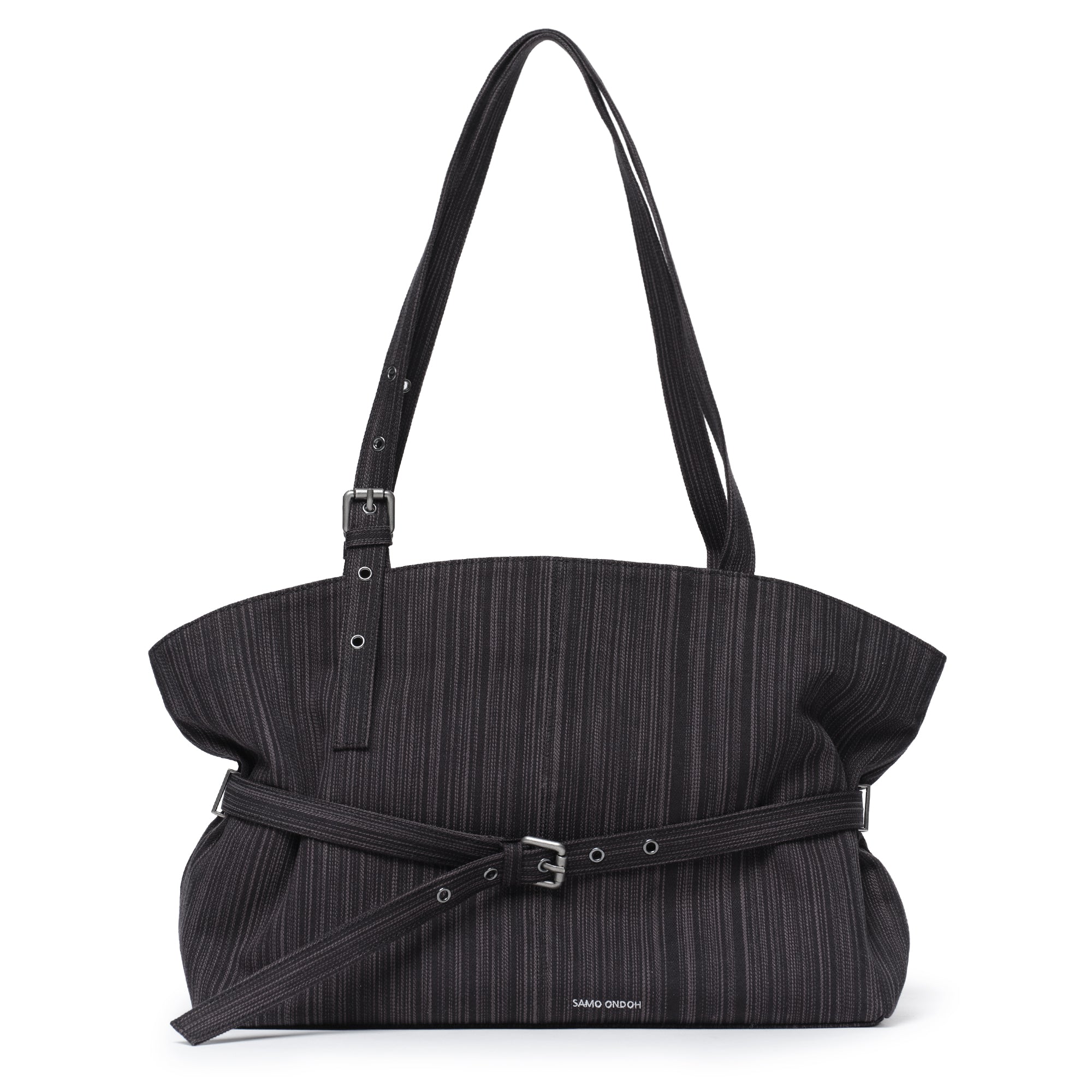le belt bag L stripe black