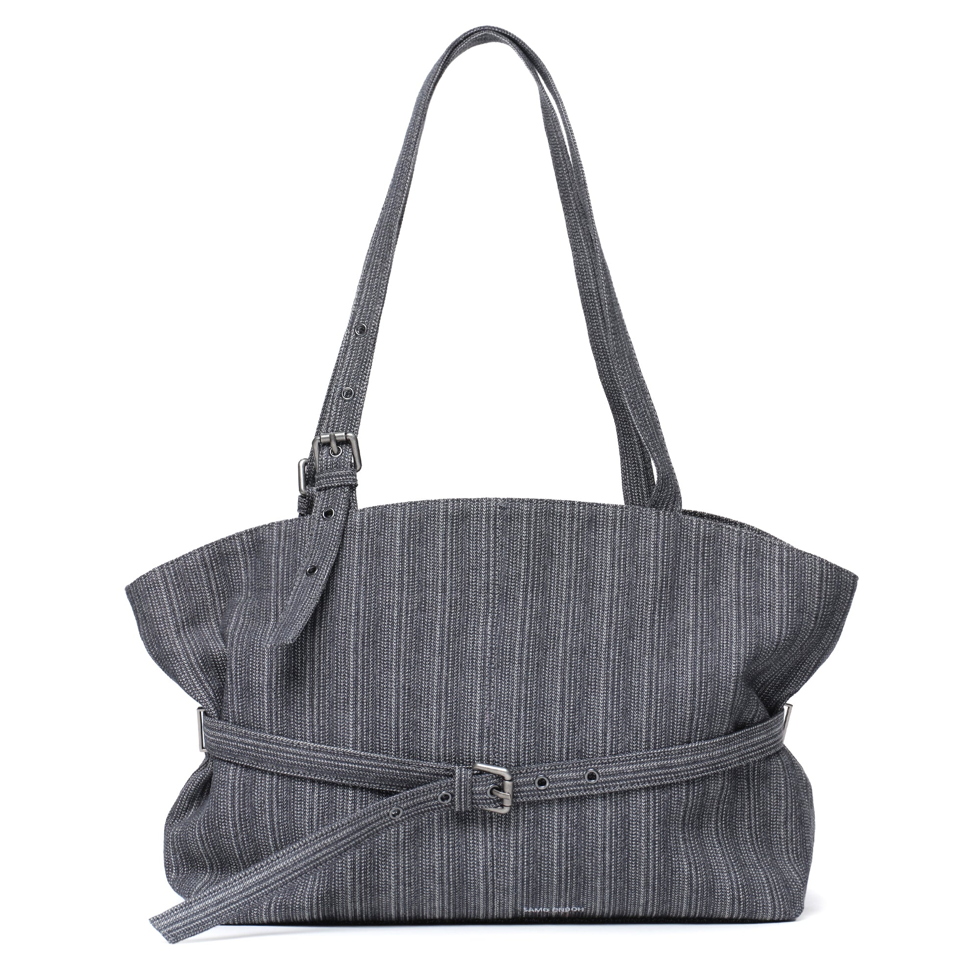 le belt bag L stripe gray