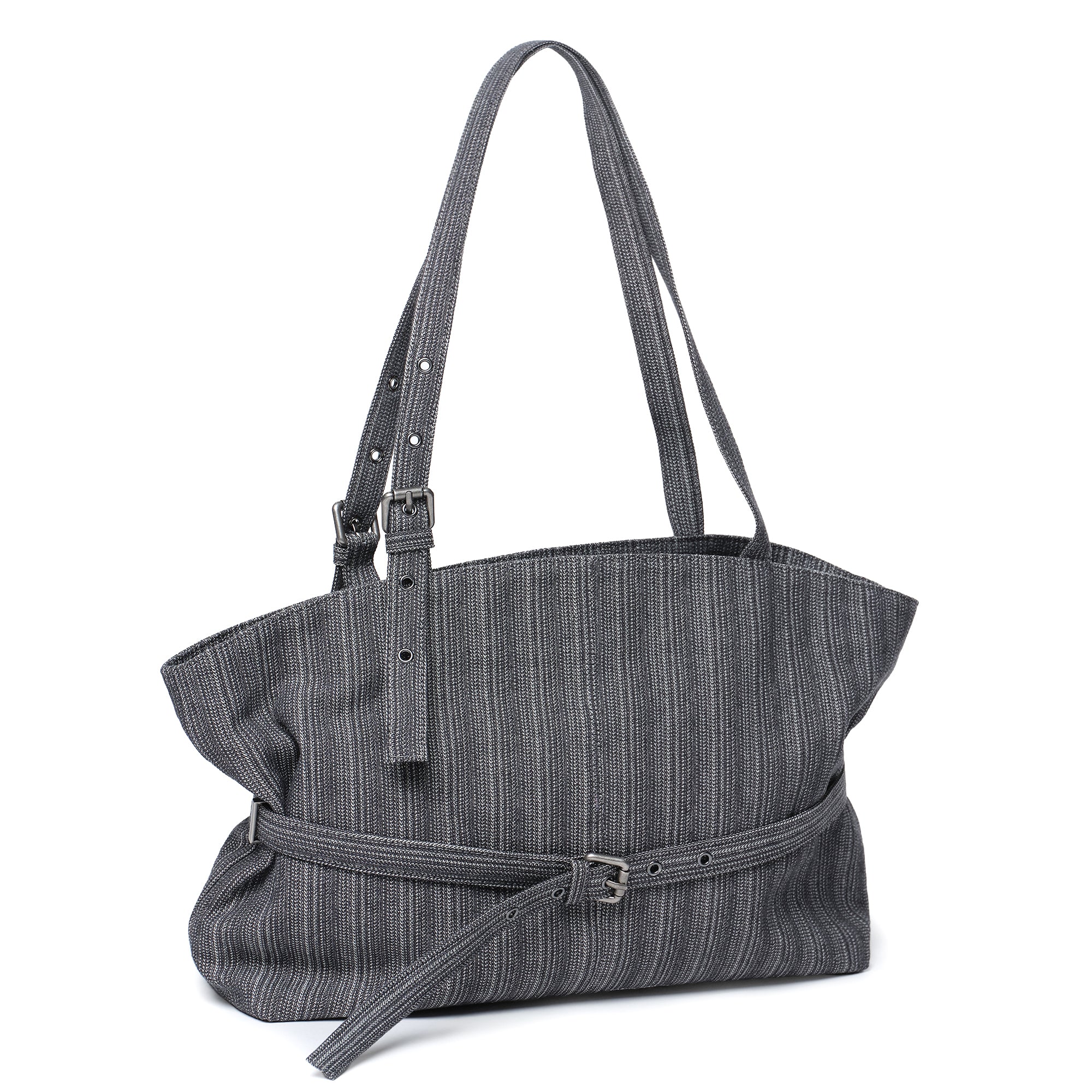 le belt bag L stripe gray