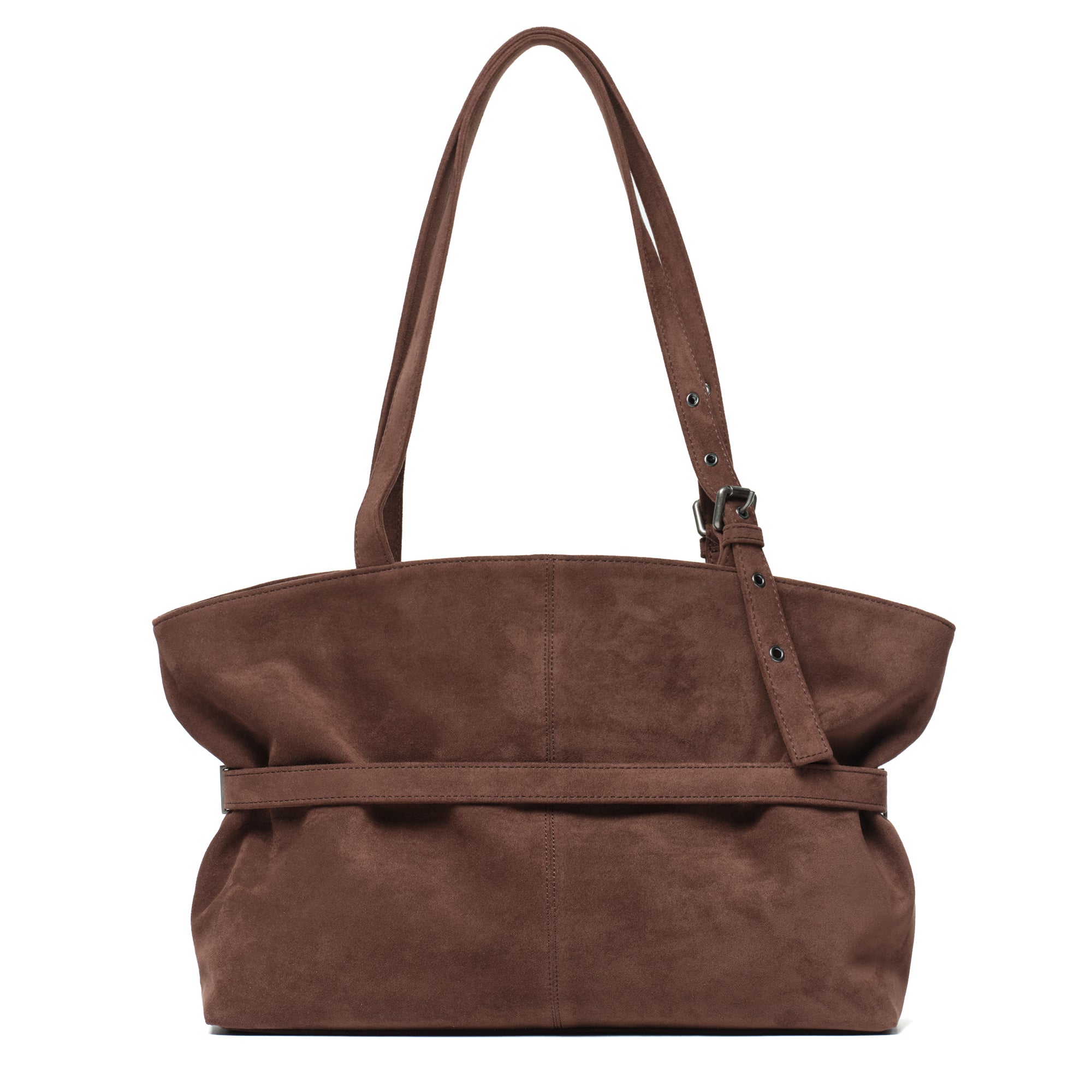le belt bag L suede brown