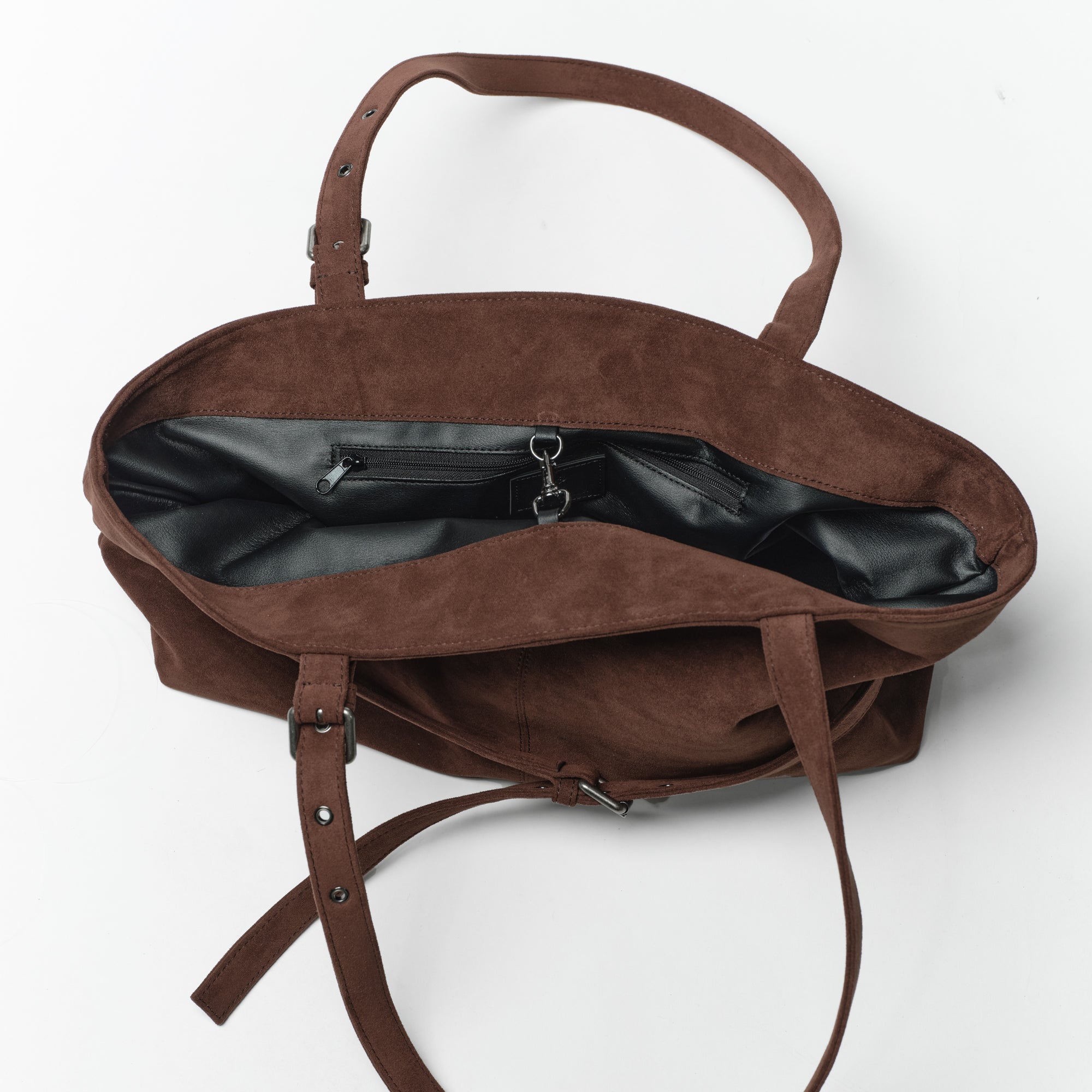 le belt bag L suede brown