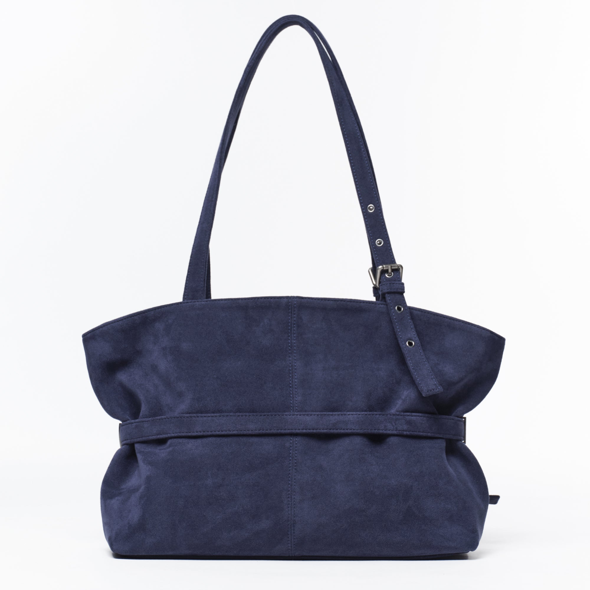 le belt bag L suede navy
