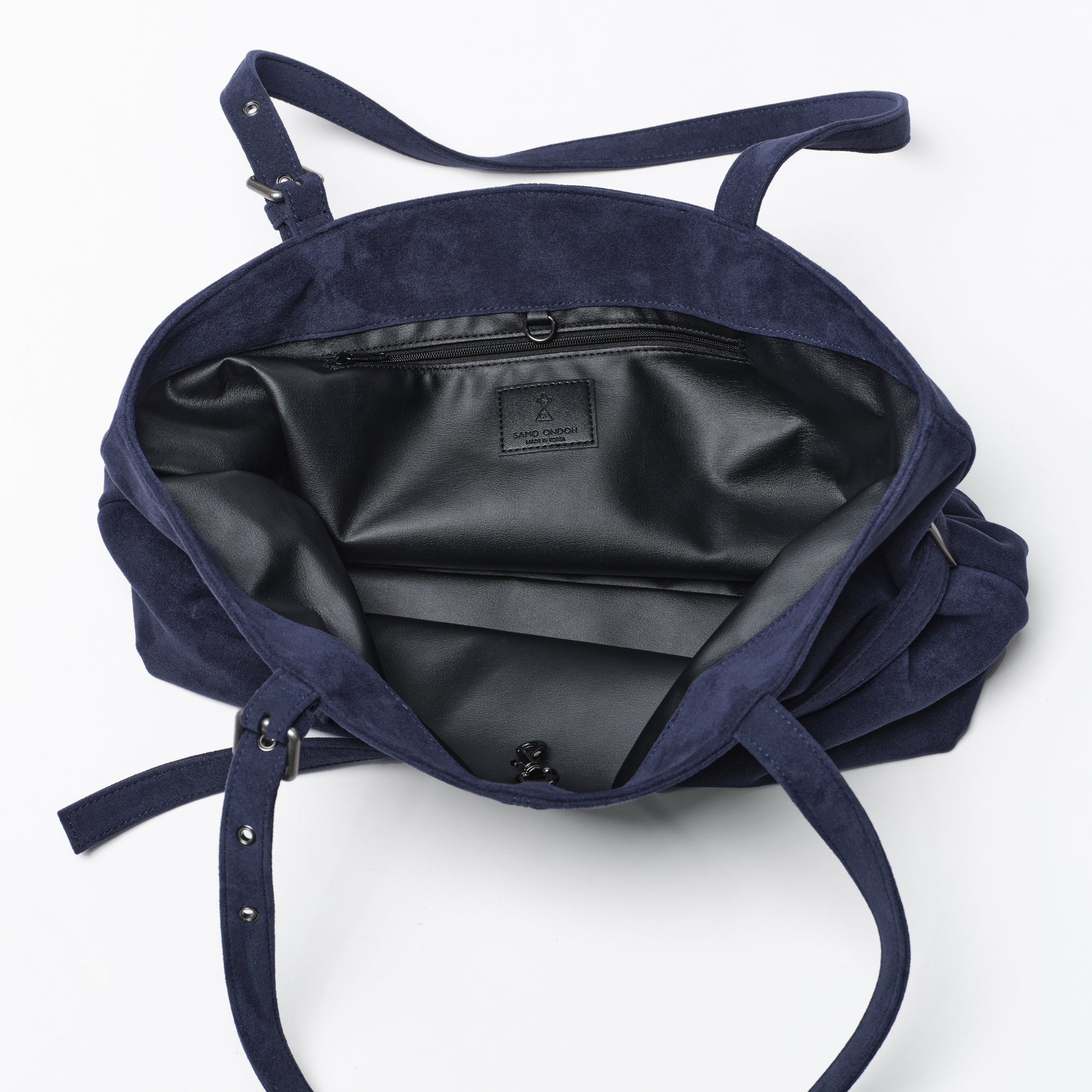 le belt bag L suede navy