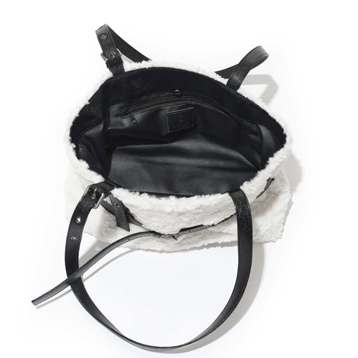 le belt bag M eco shearling DHL white