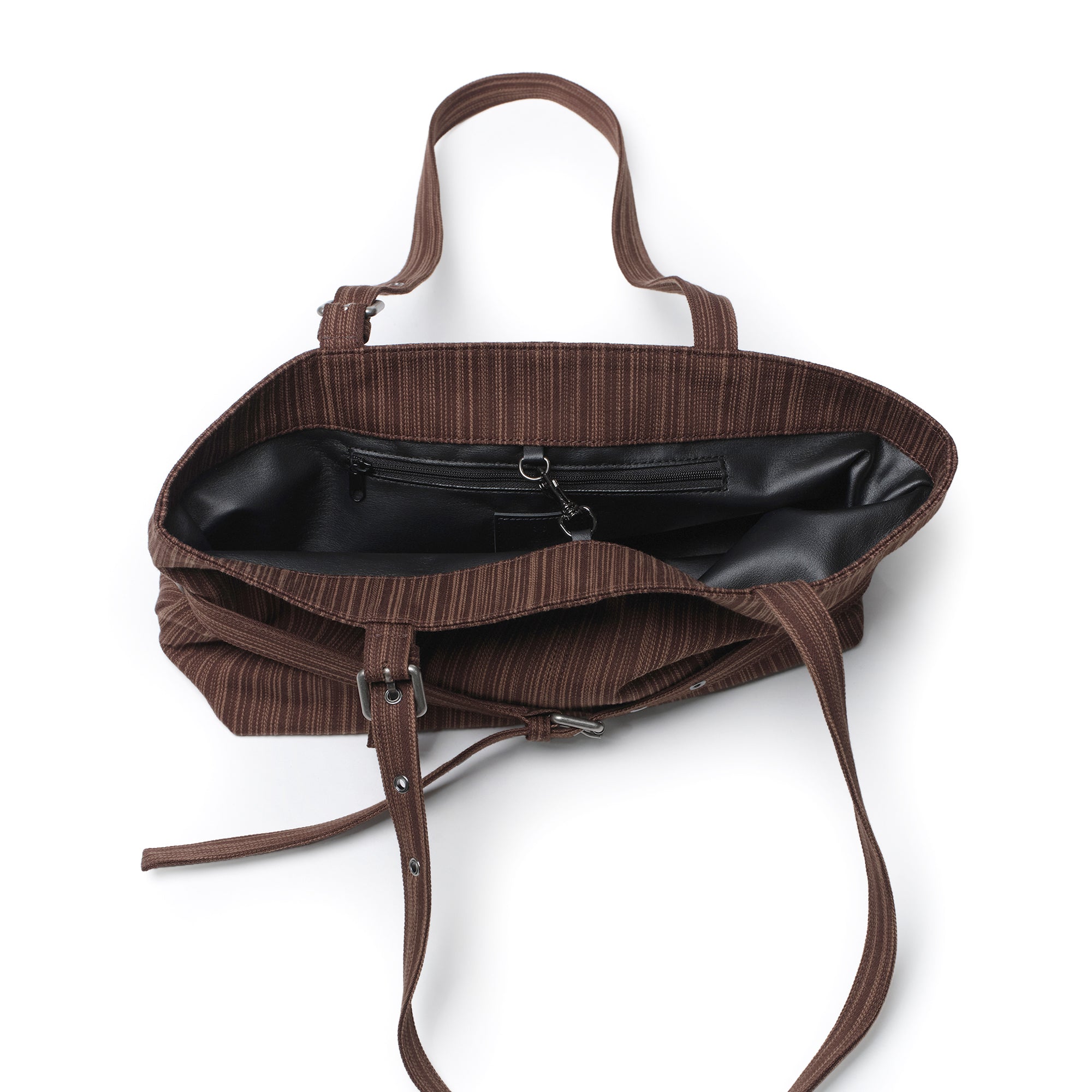 le belt bag M stripe brown