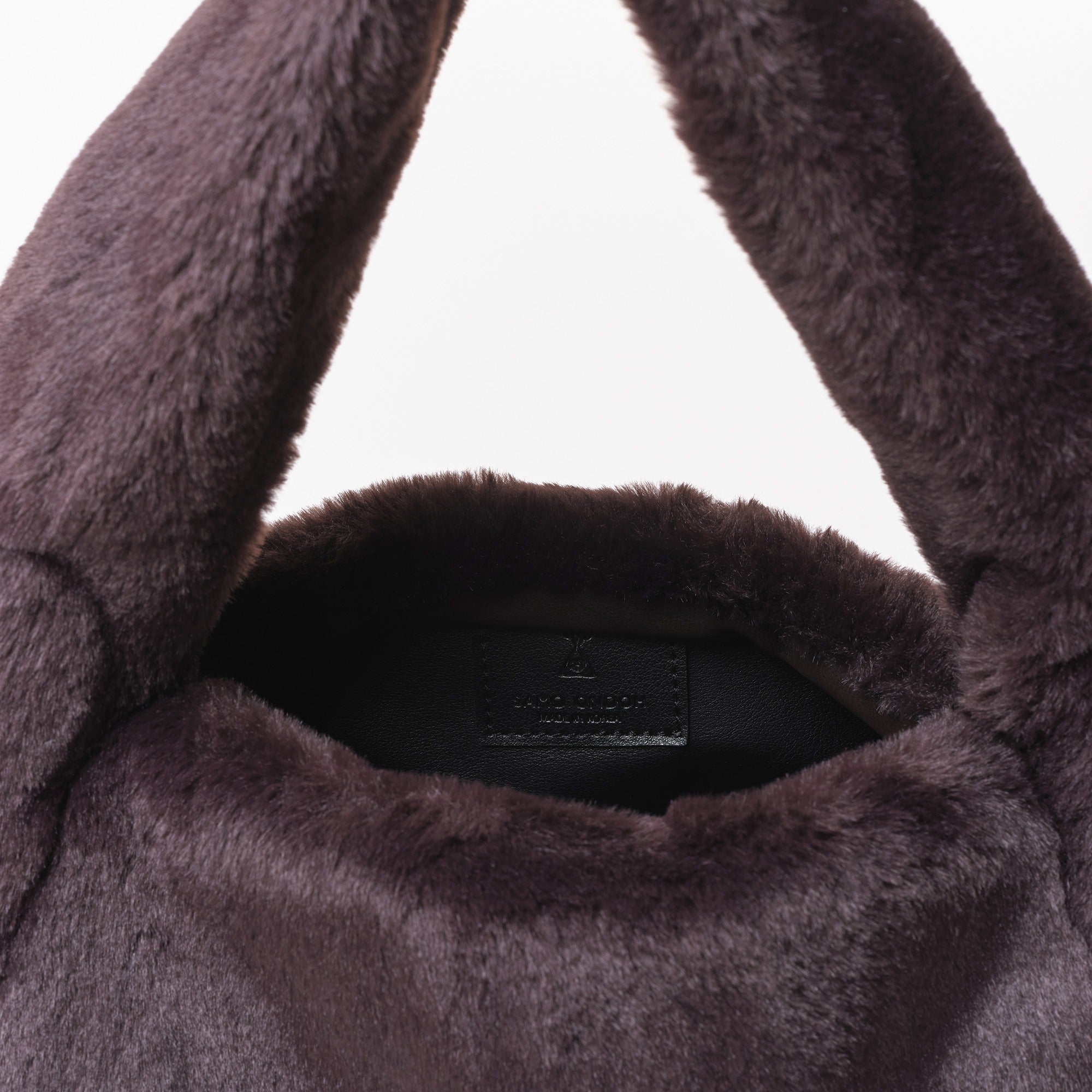 mug bag M eco fur chocolate