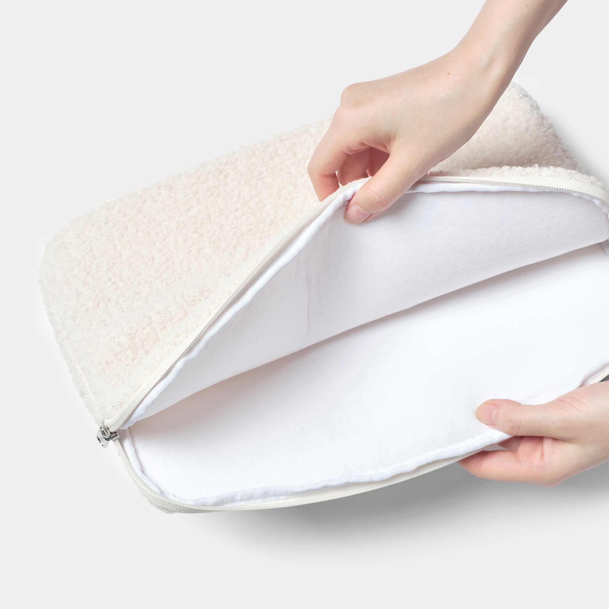 nemoyom laptop case 14inch eco shearling ivory