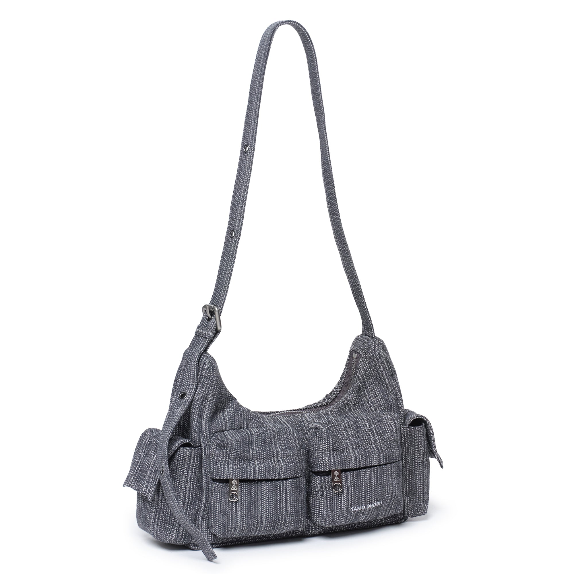 pocket mug bag M stripe gray