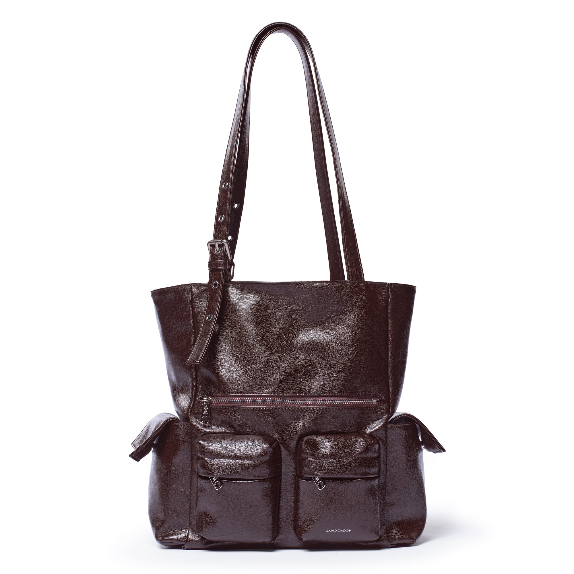 pocket shopper bag M goat chocolate