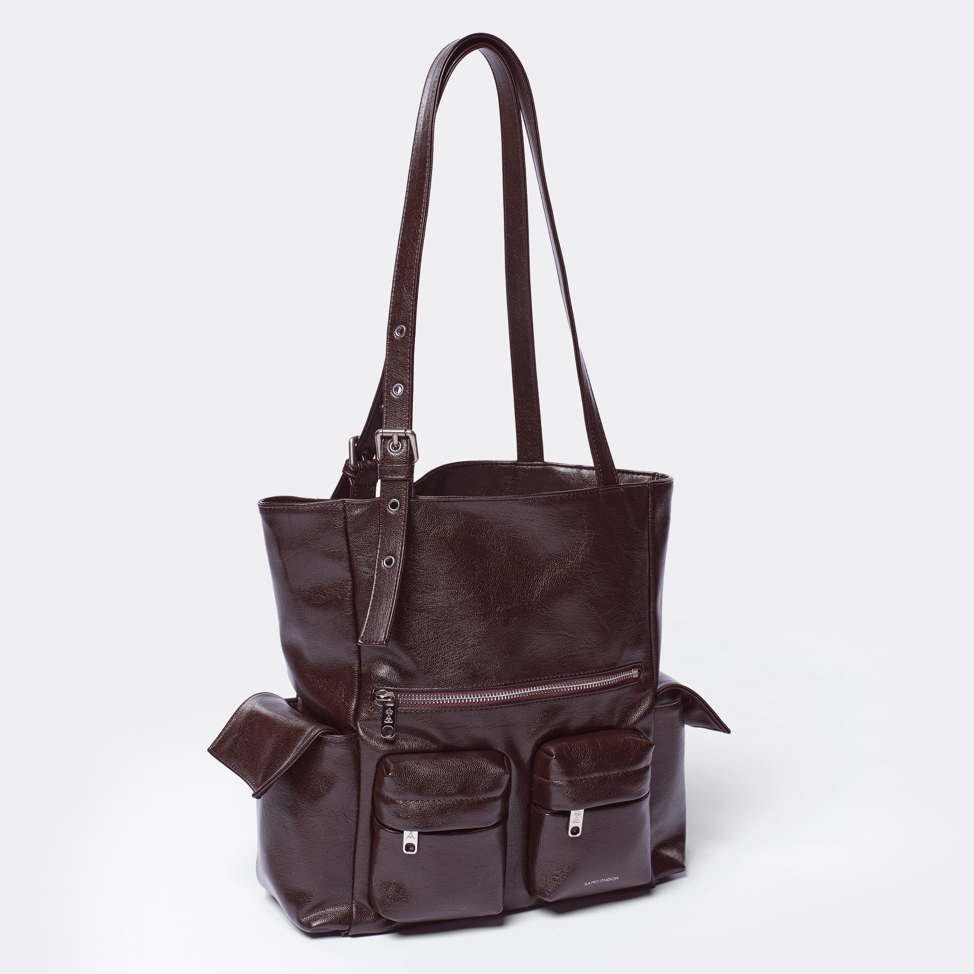 pocket shopper bag M goat chocolate