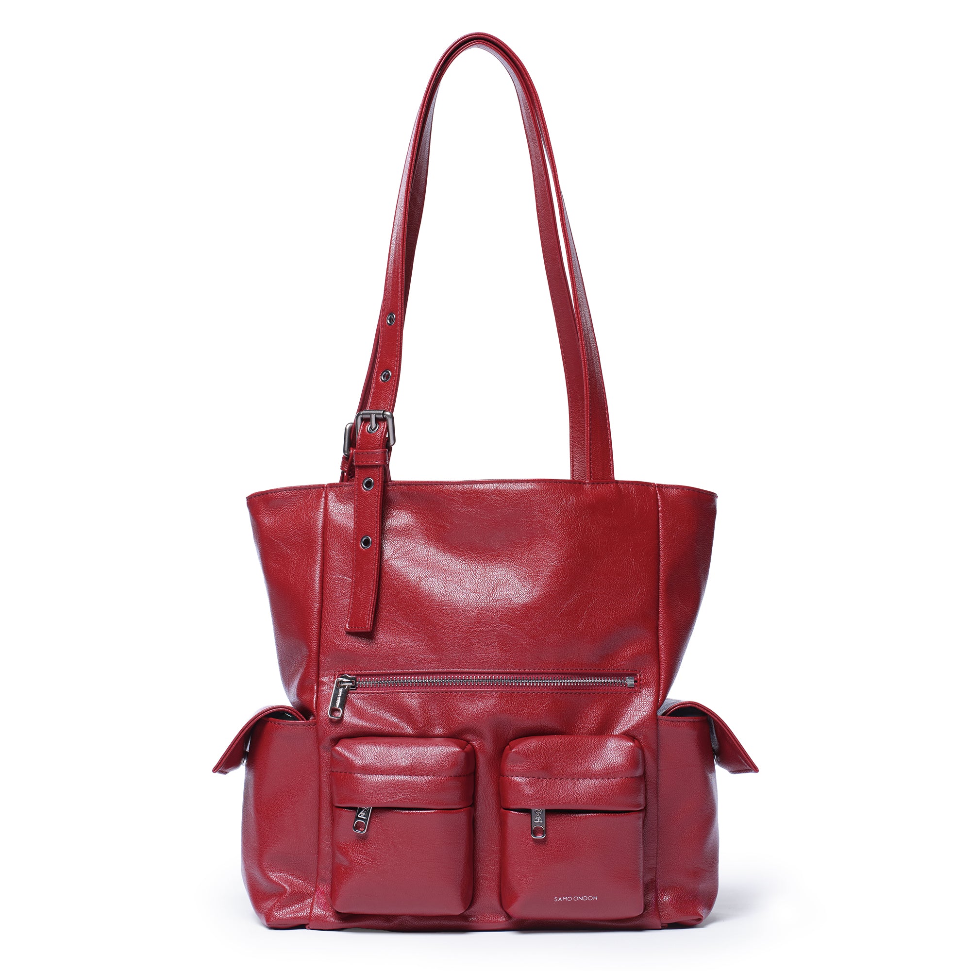 pocket shopper bag M goat red