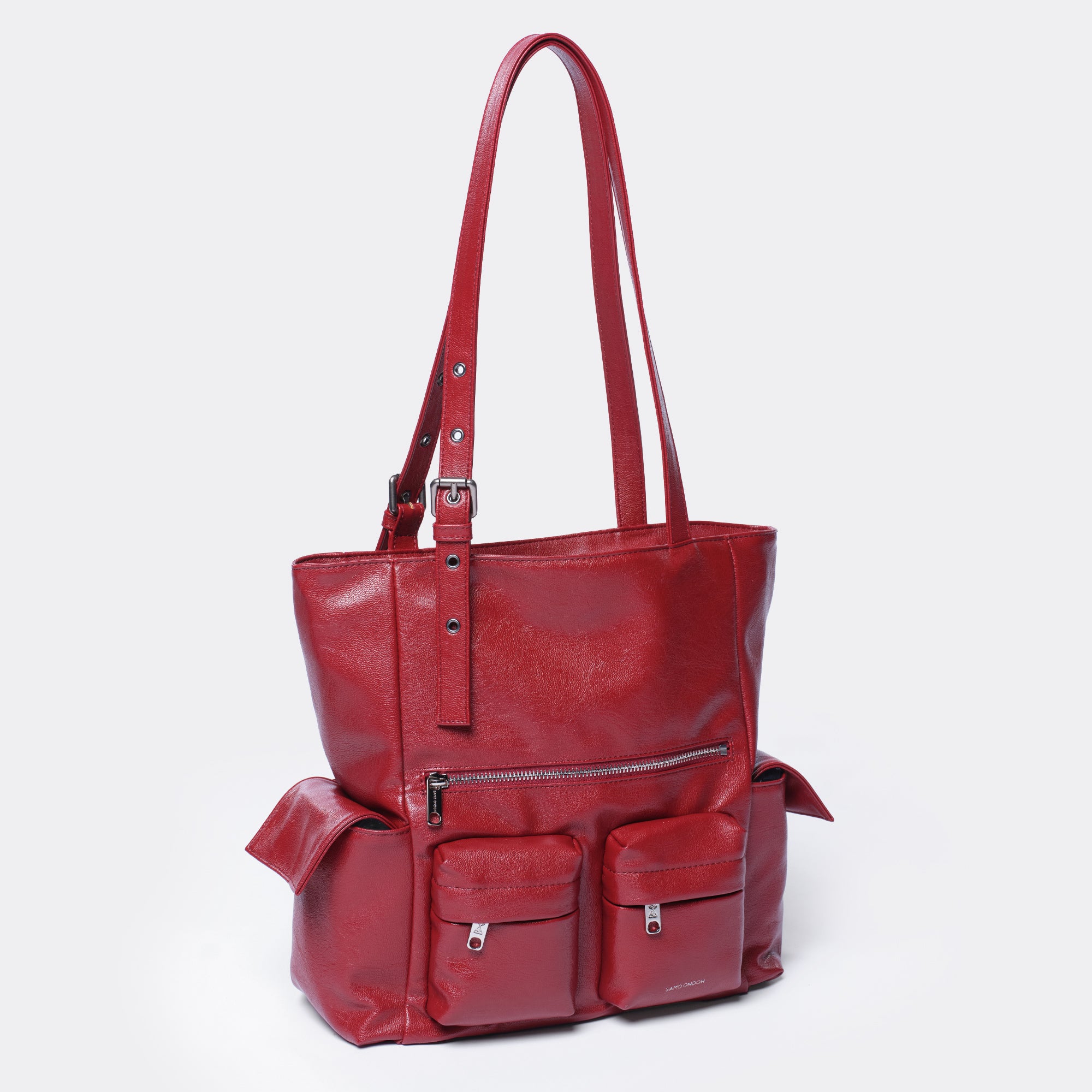 pocket shopper bag M goat red