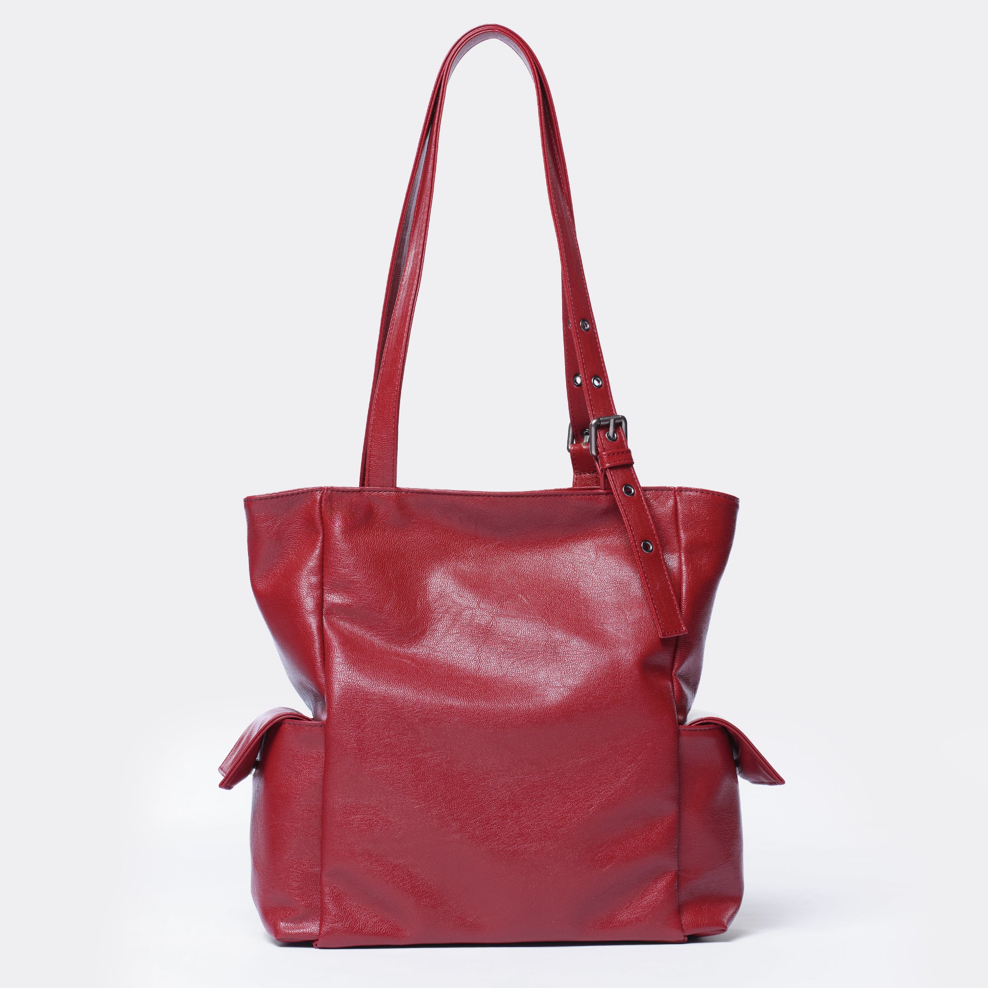 pocket shopper bag M goat red