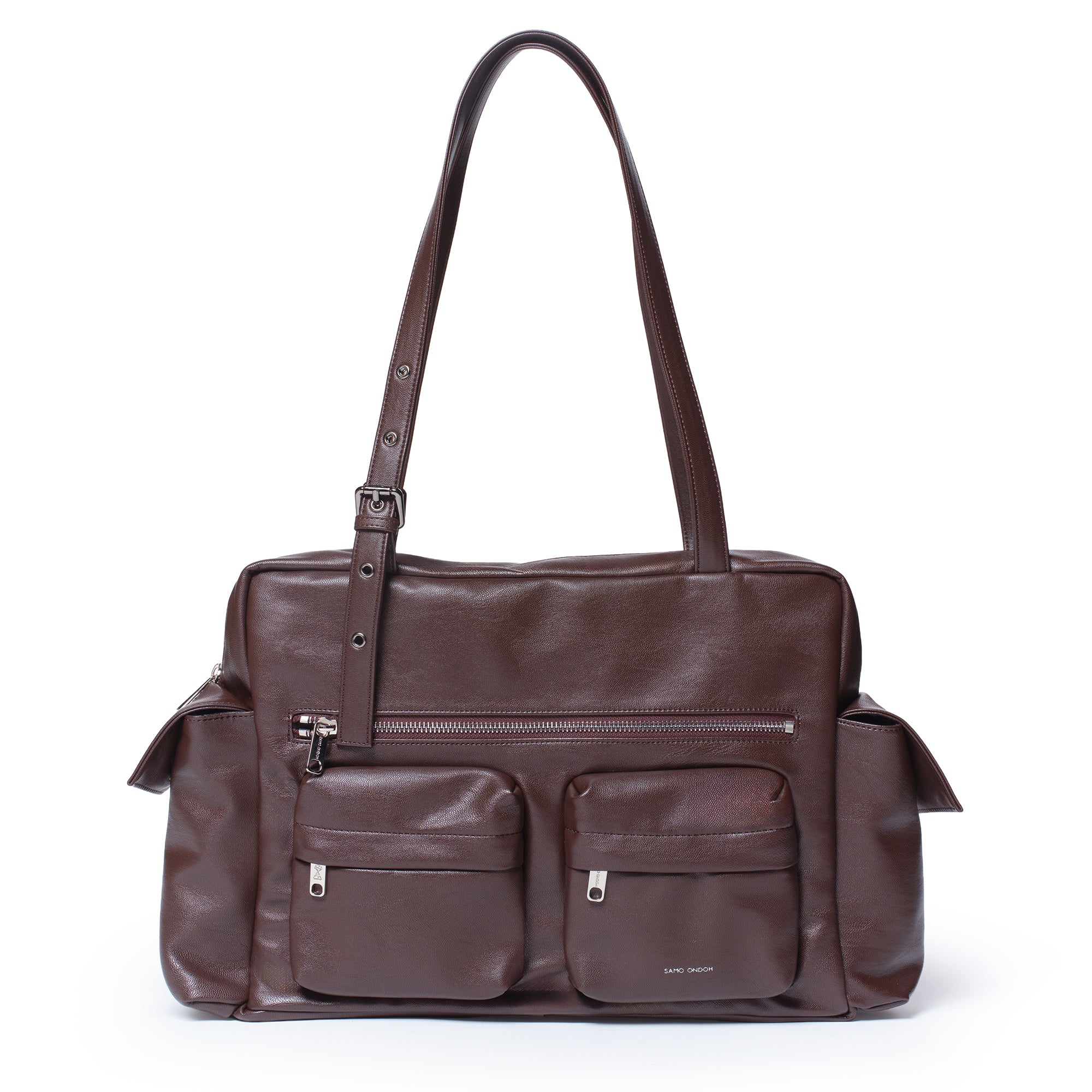 pocket utility bag L nappa chocolate