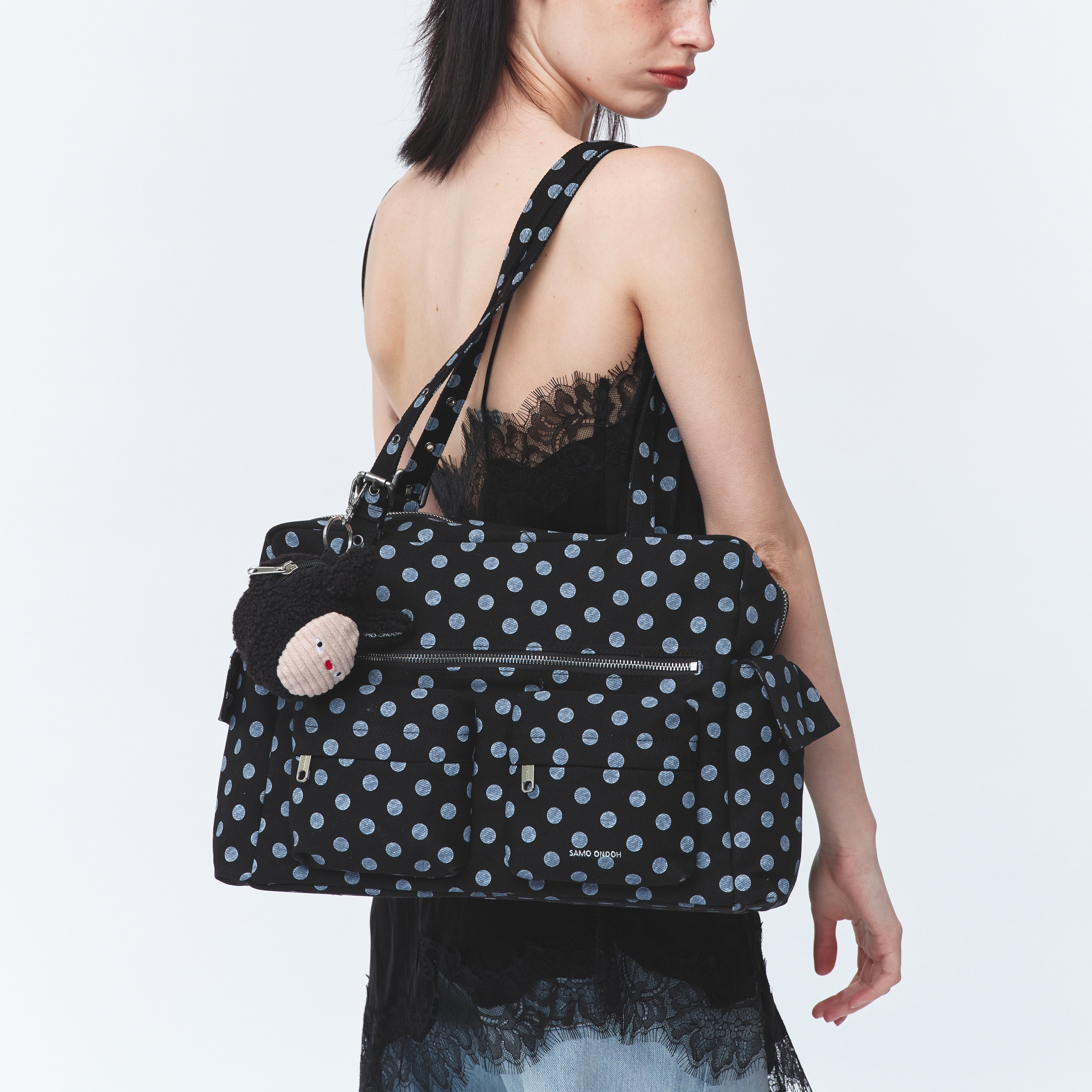 pocket utility bag L dot black