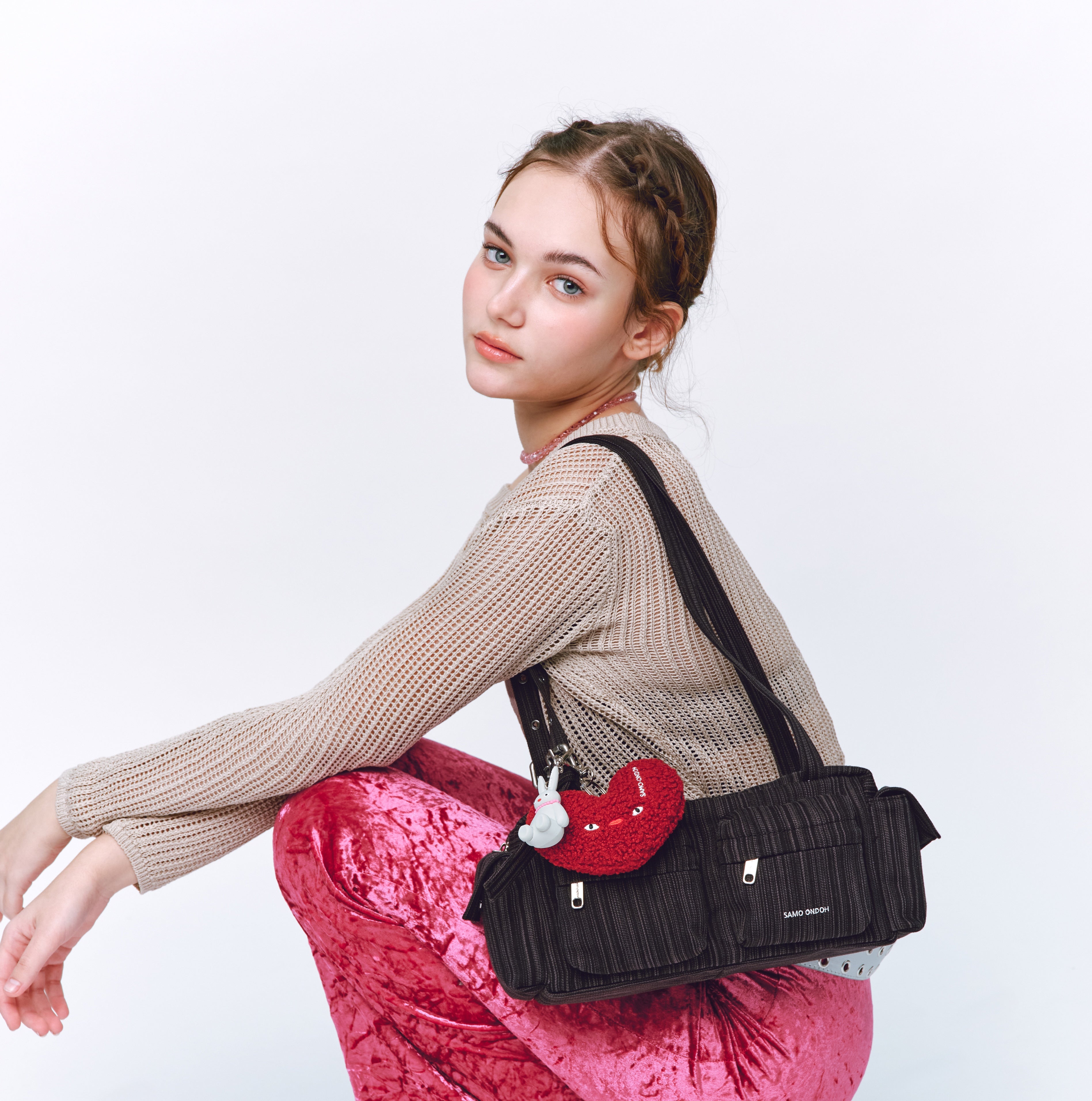 pocket utility bag M stripe black