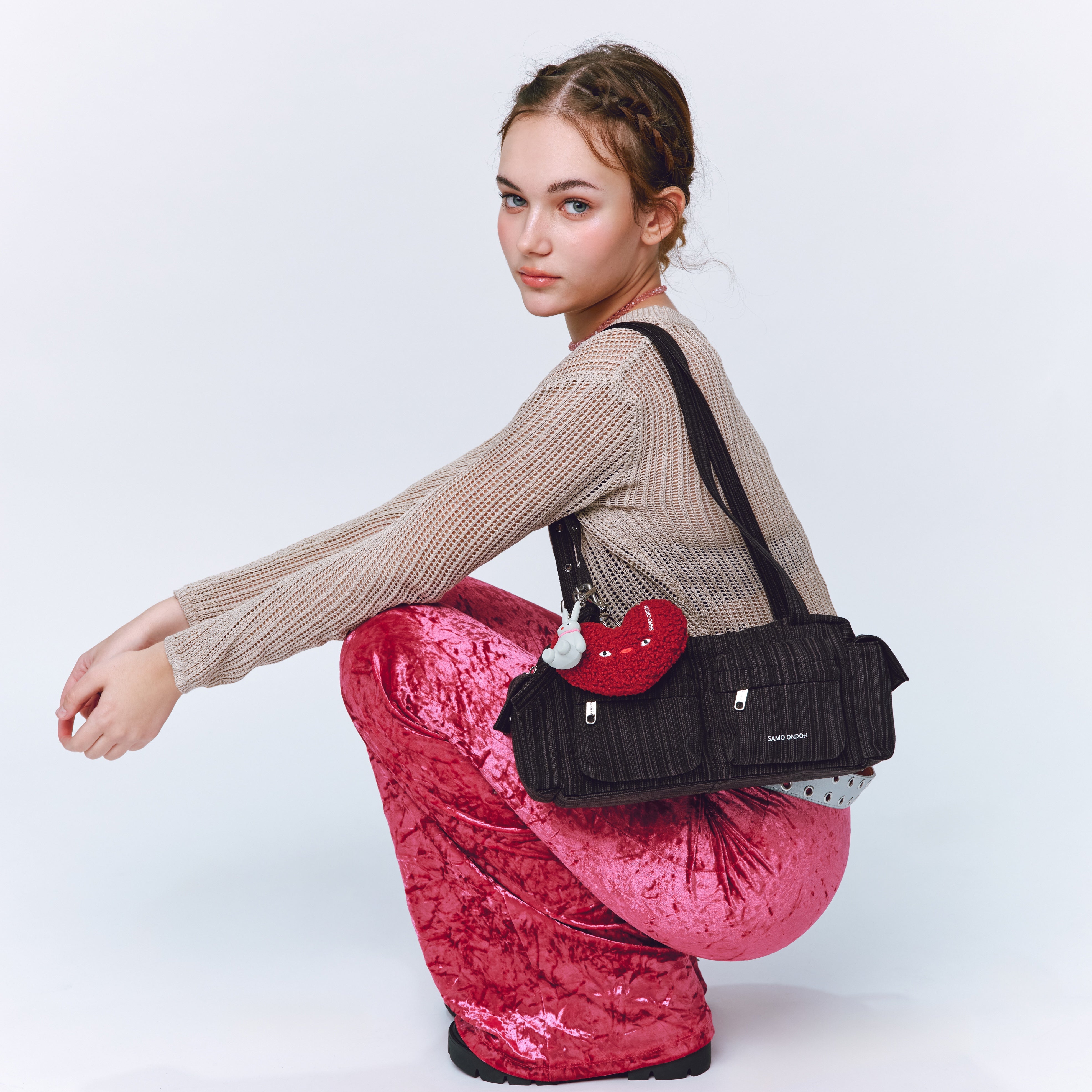 pocket utility bag M stripe black