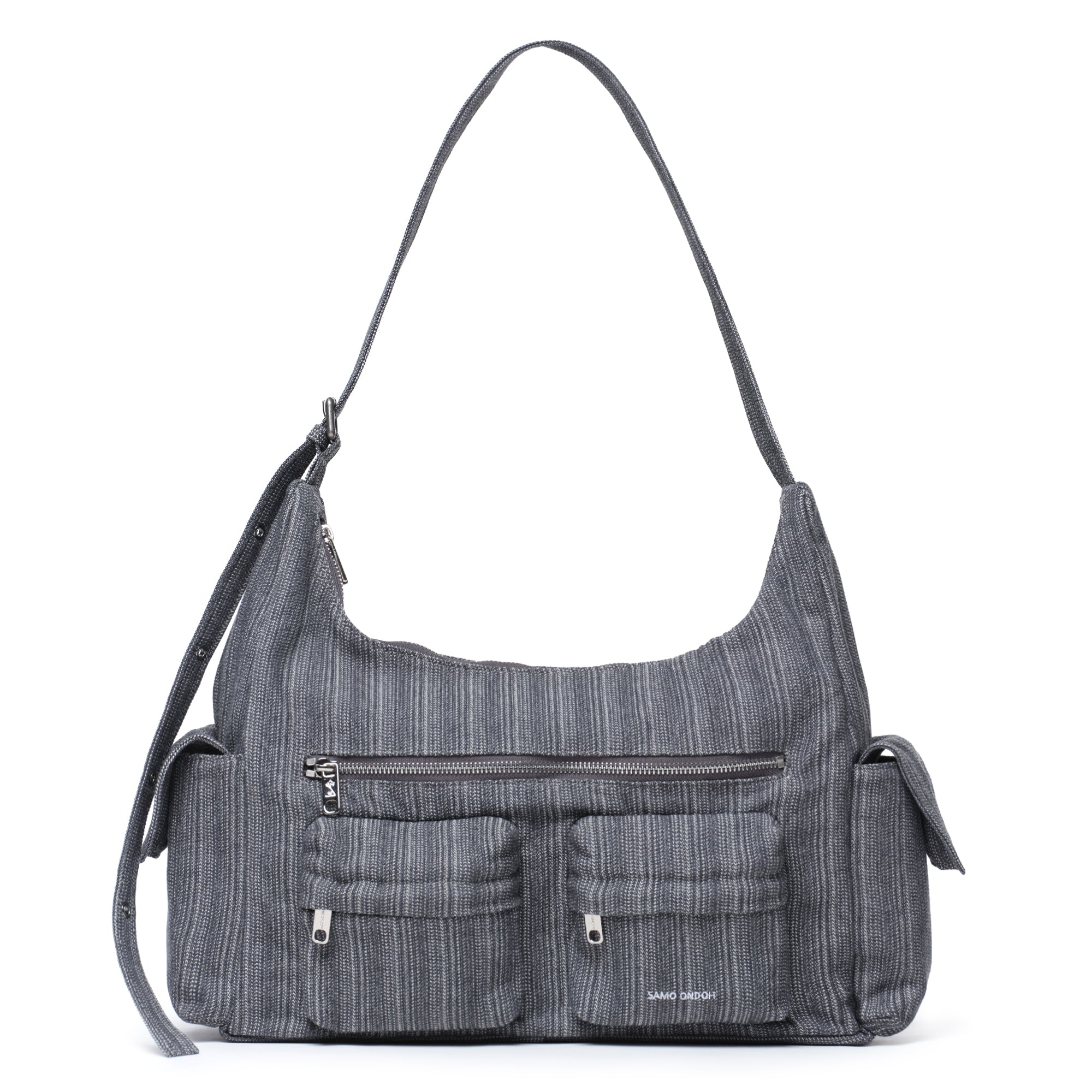 pocket mug bag L stripe gray
