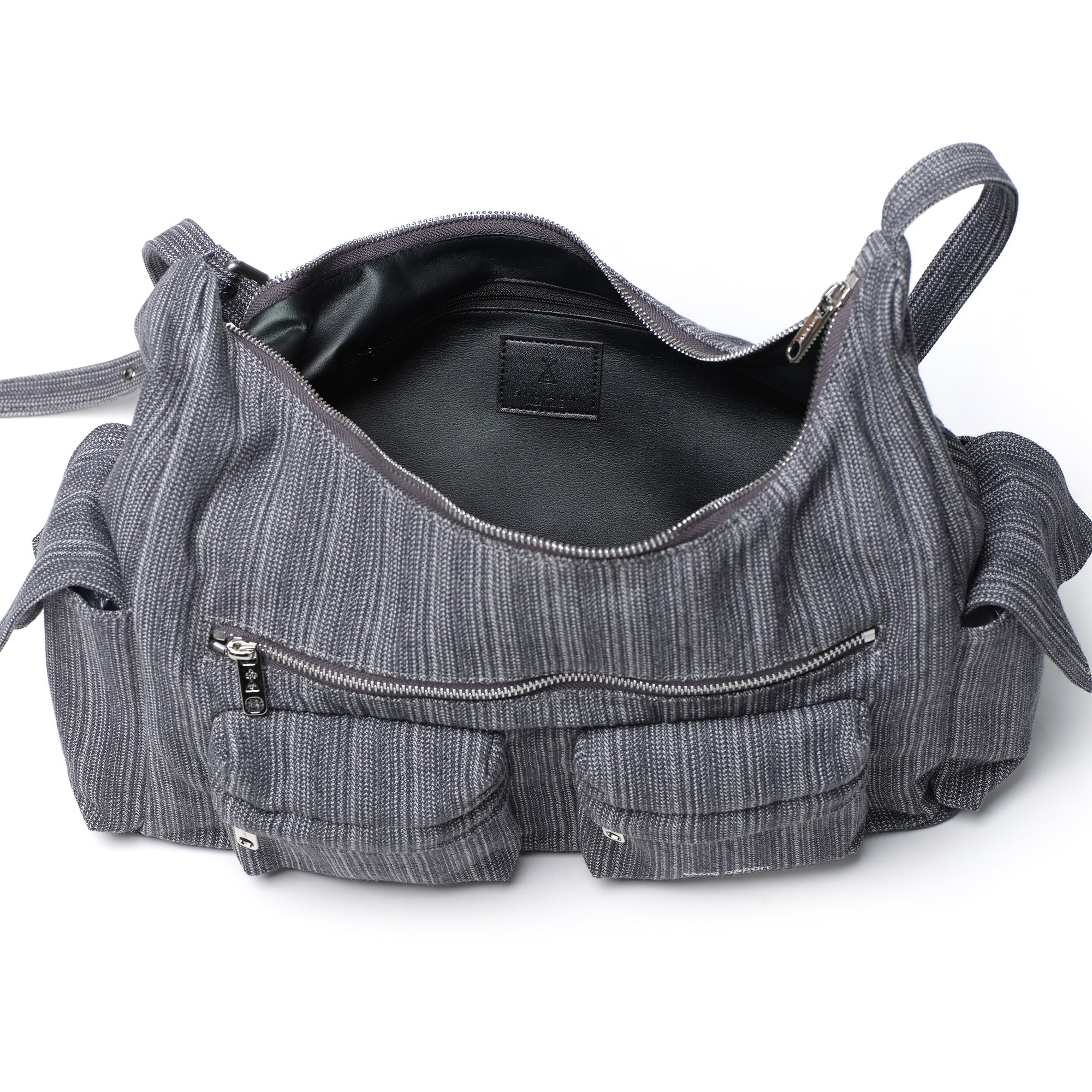 pocket mug bag L stripe gray