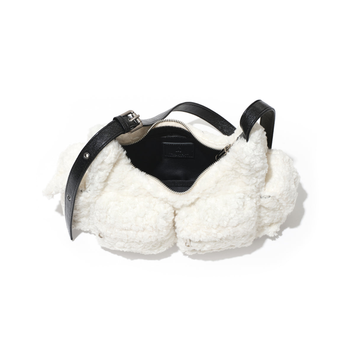 pocket mug bag M eco shearling DHL white