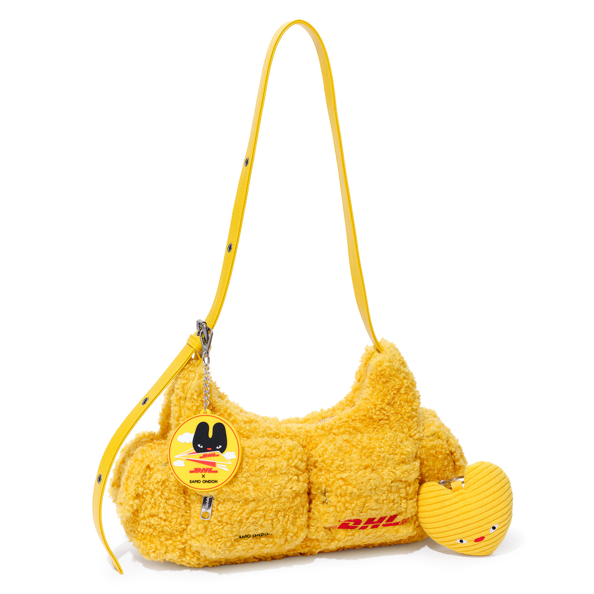 pocket mug bag M eco shearling DHL yellow