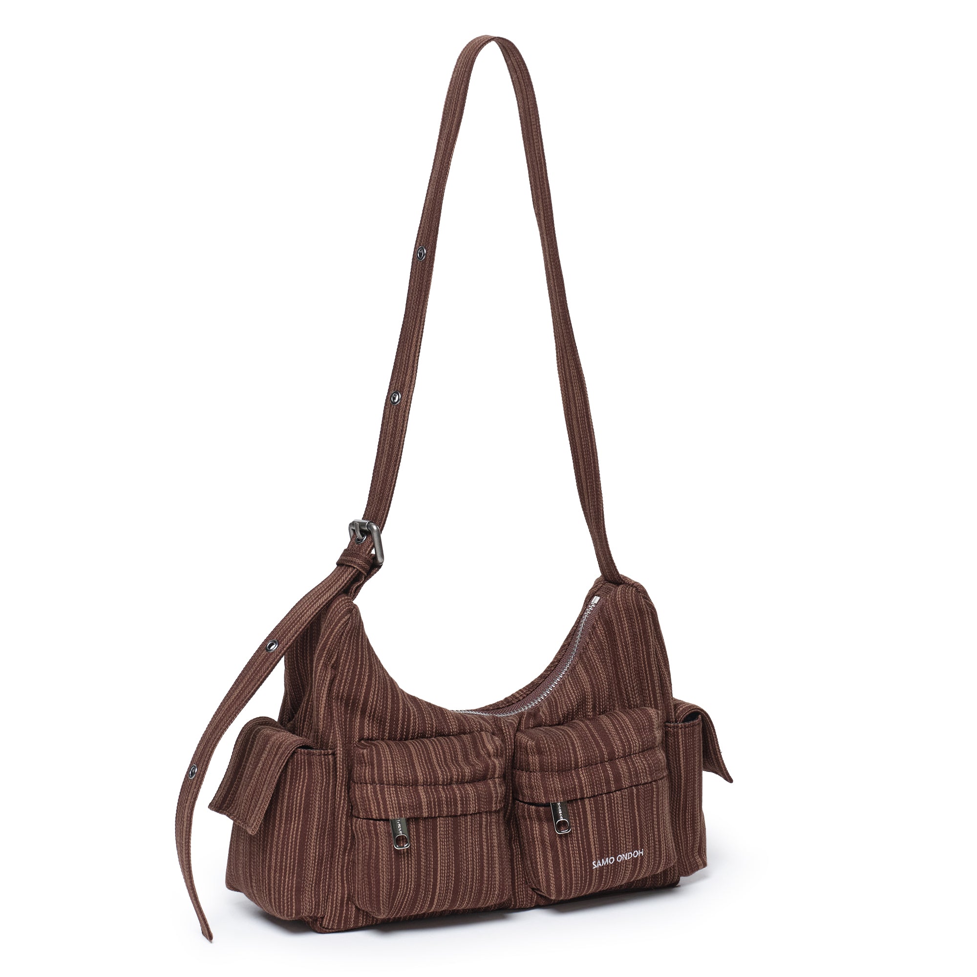 pocket mug bag M stripe brown