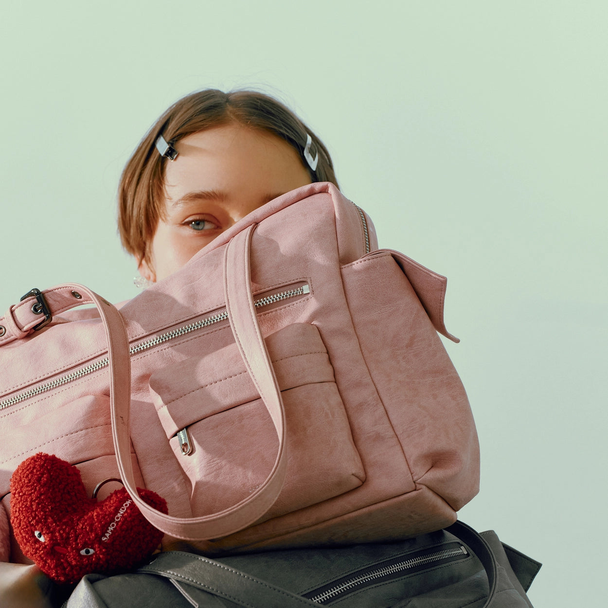 pocket utility bag L brushed pink