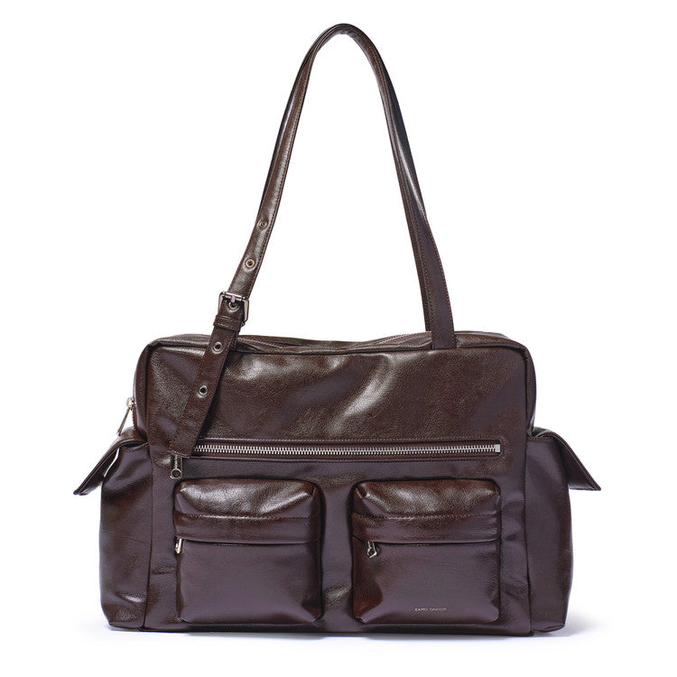 pocket utility bag L goat chocolate