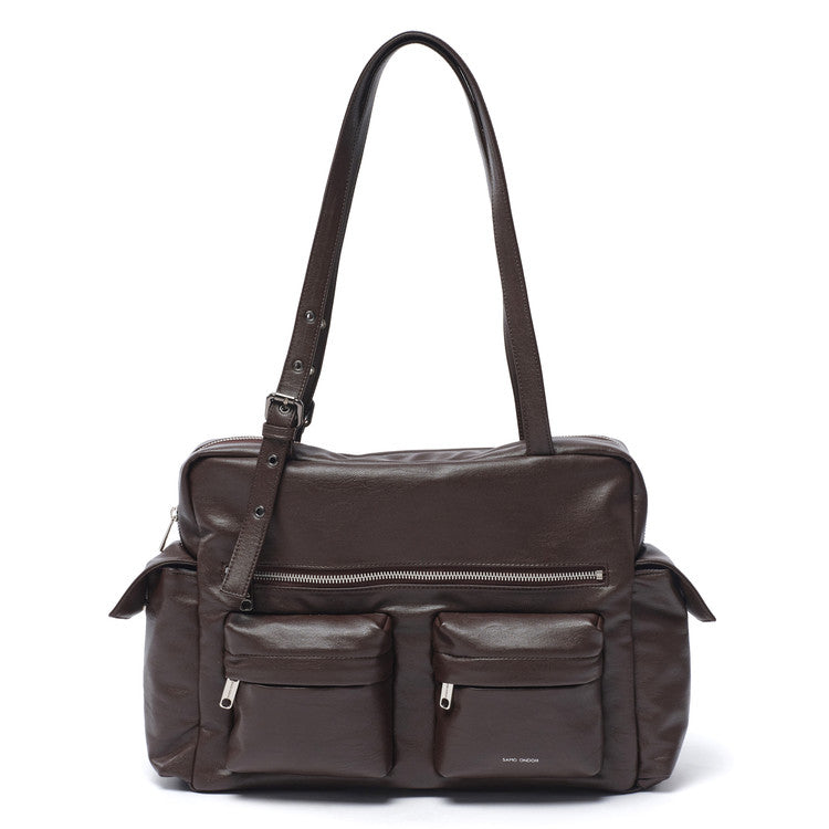 pocket utility bag L nappa chocolate